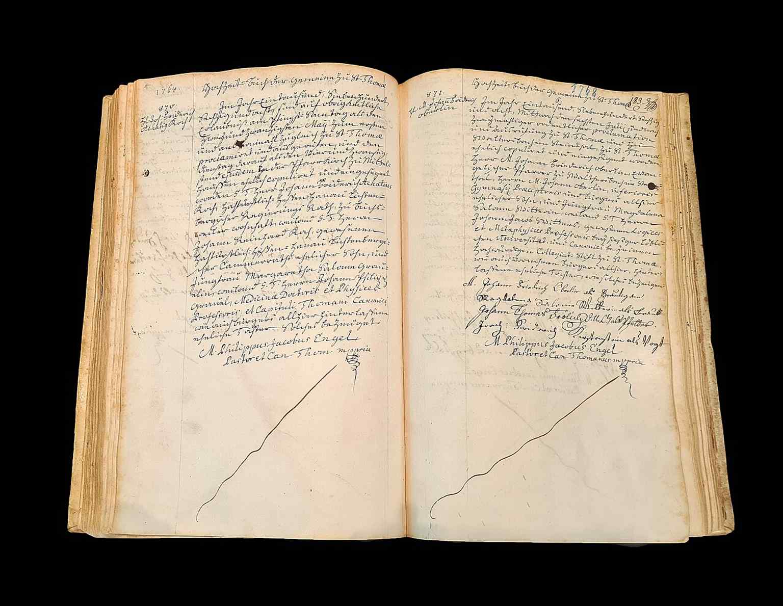 A Protestant marriage register from Saint Thomas, underscoring the church’s long role in Strasbourg’s Lutheran community.