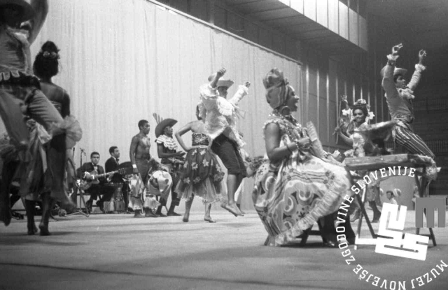 A 1969 performance by the Brazilian Black Dance Theatre, showcasing the hall's diverse use beyond sports and bringing international cultural acts to Ljubljana.