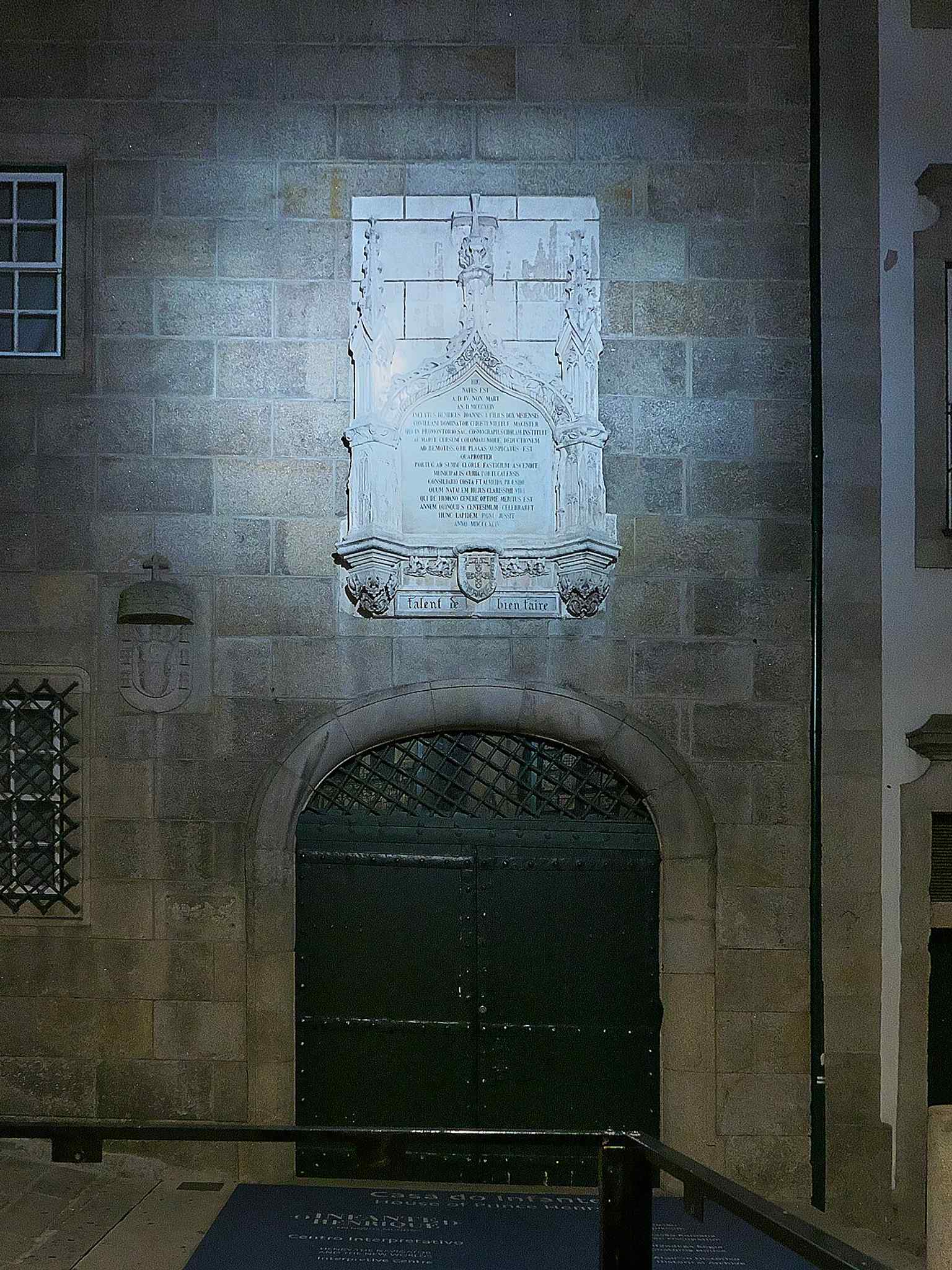 The principal entrance of the House of the Prince, where later commemorative plaques helped turn a former customs house into a memorial site.