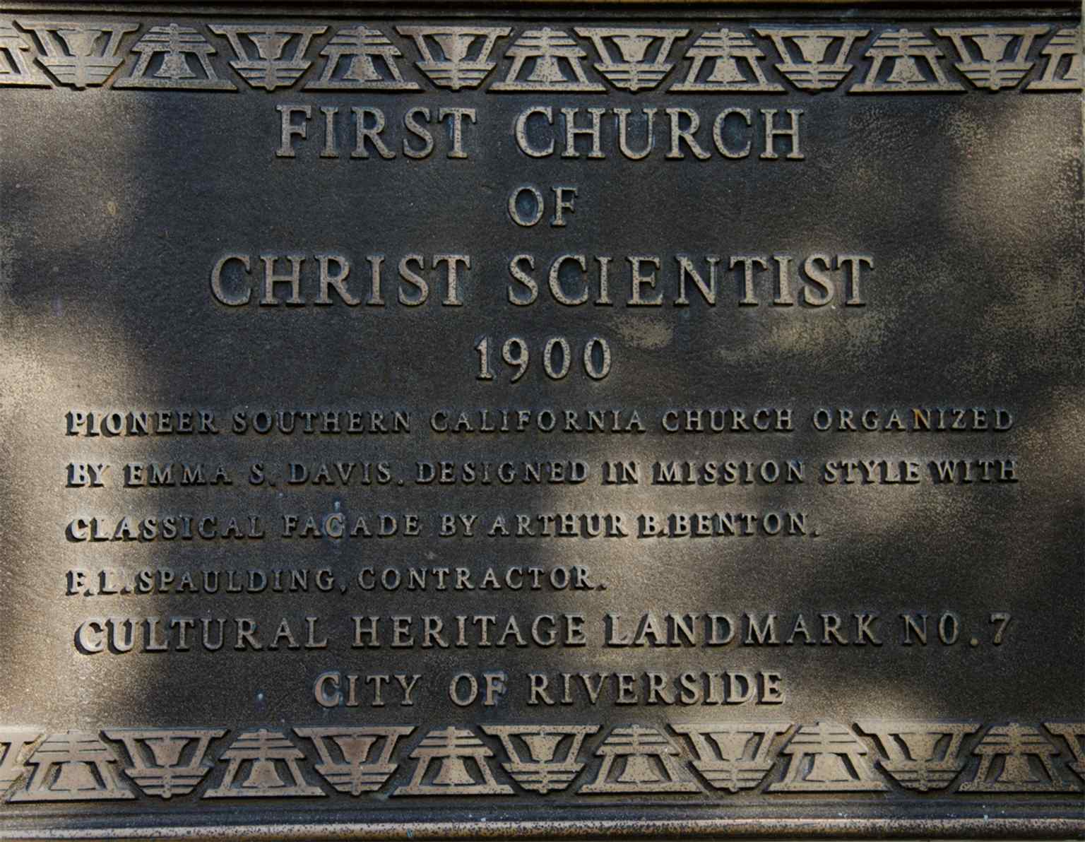 The historic plaque documents the church’s significance and its place on the National Register of Historic Places.
