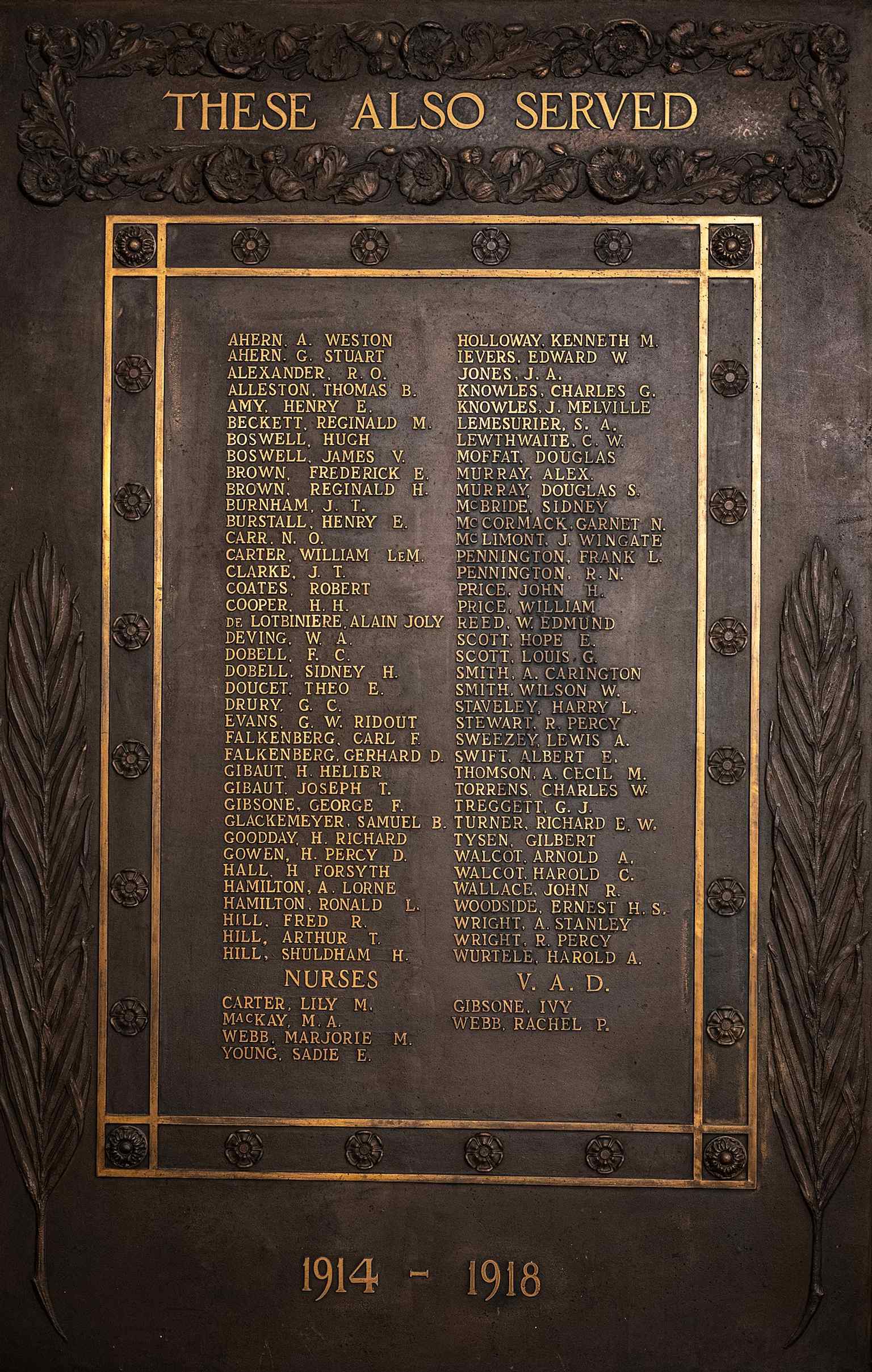 A memorial inside the cathedral points to its role as a burial place and a site of remembrance, not just a parish church.