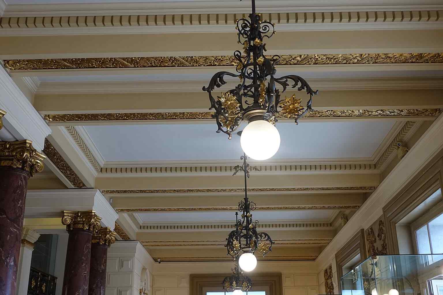 Another interior view of the São João Theatre’s elegant foyer, highlighting the restored public areas reopened in 1992.