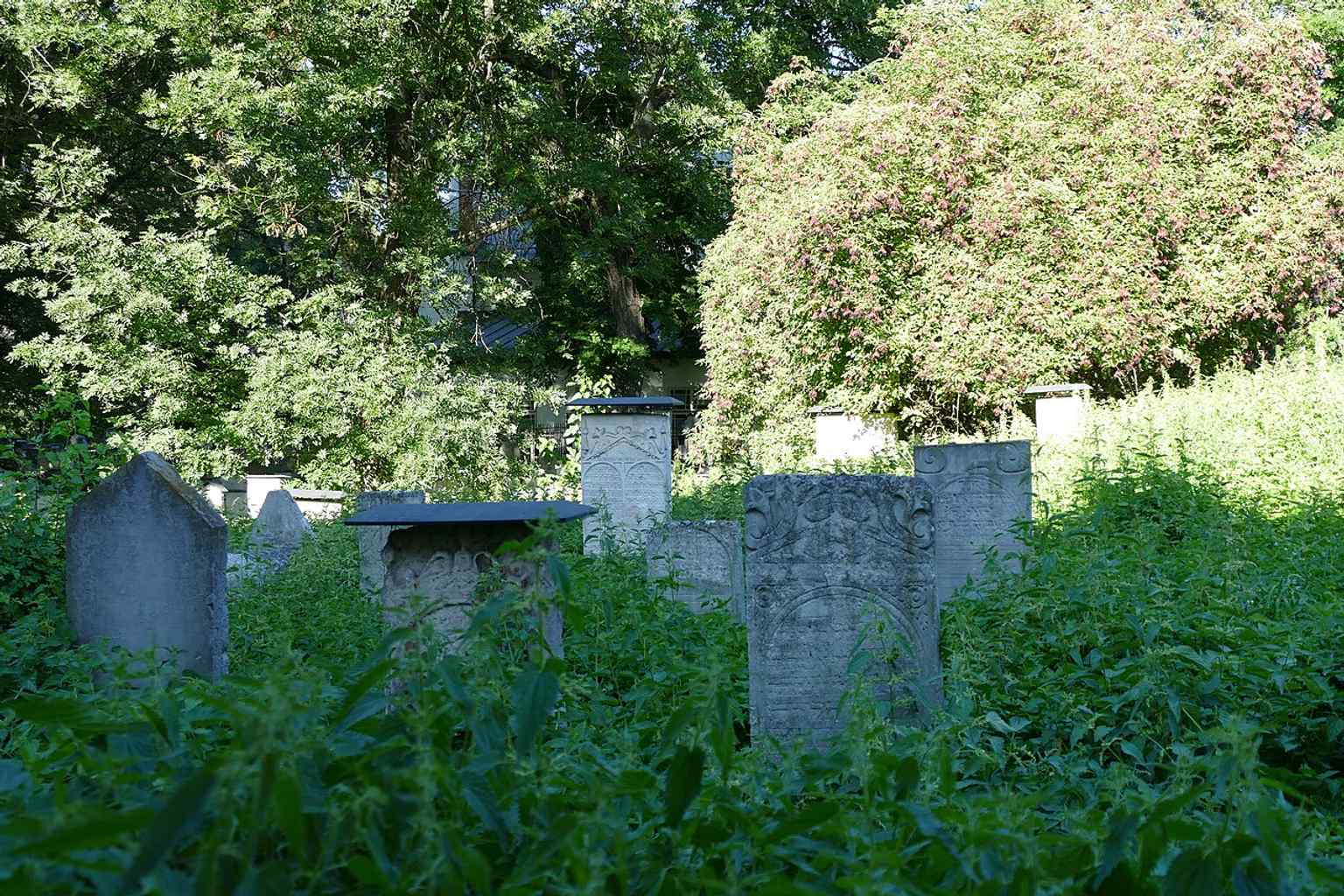 A contemporary record of the cemetery’s restored condition, after postwar work returned many original tombstones that had been found reused in the city.