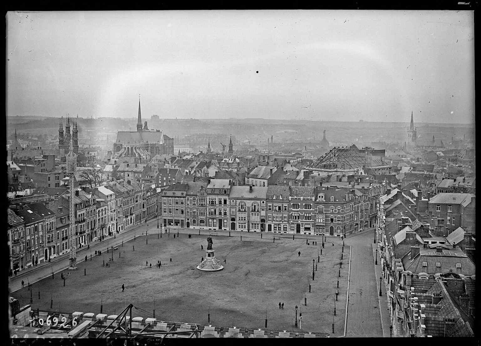 Ladeuzeplein in 1926, still called the Place du Peuple, showing the square before today’s postwar name and with the university library area already defining the city center.