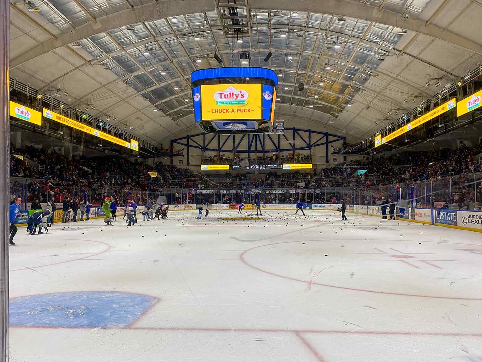 Crowd-and-ice view from a 2023 game, useful for showing the seating bowl and the arena’s current game-day experience.