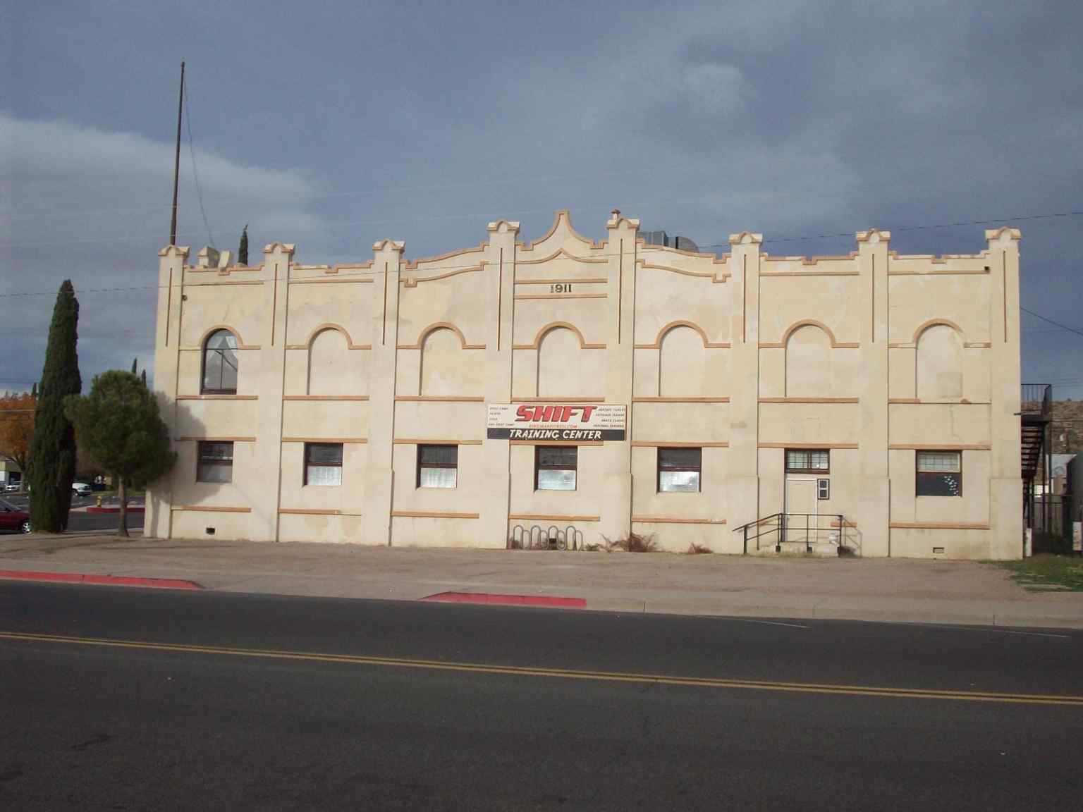 Historic commercial structures like the Armour and Jacobson Building, seen here in 2012, eventually accompanied the lodge as the frontier evolved into a more established and organized town.