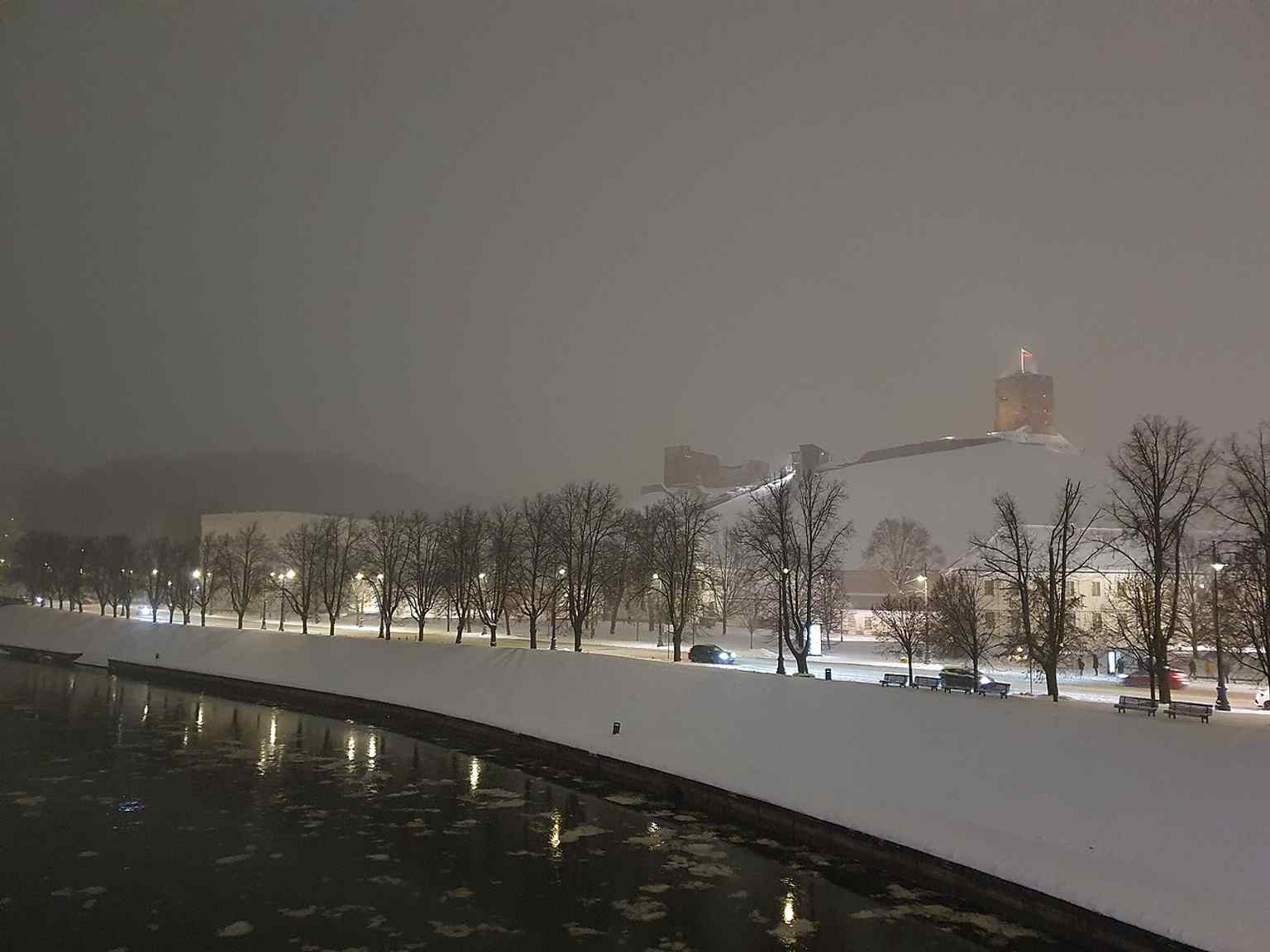 Winter view of the Upper Castle complex — a reminder that the hill must be stabilized and protected from erosion.