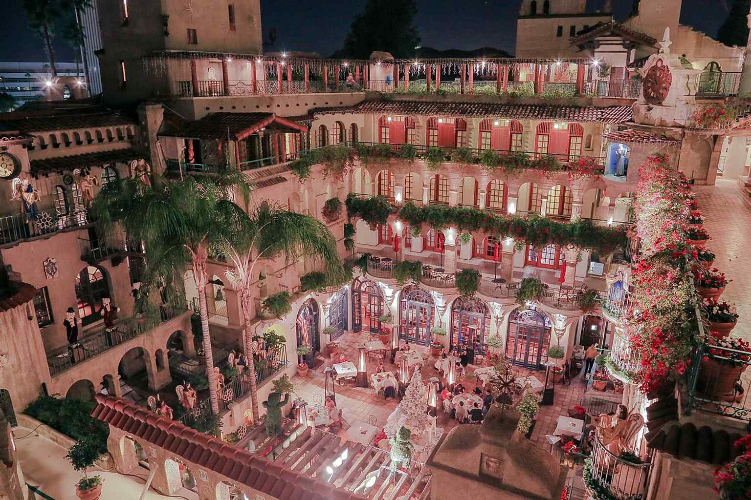 The Mission Inn glowing at night during Festival of Lights, one of the hotel’s best-known annual traditions.