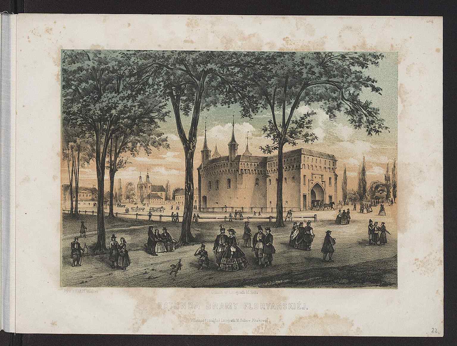 This 1862 illustration documents the Barbican in an older visual tradition, useful for showing how Kraków’s fortifications were recorded before modern photography.