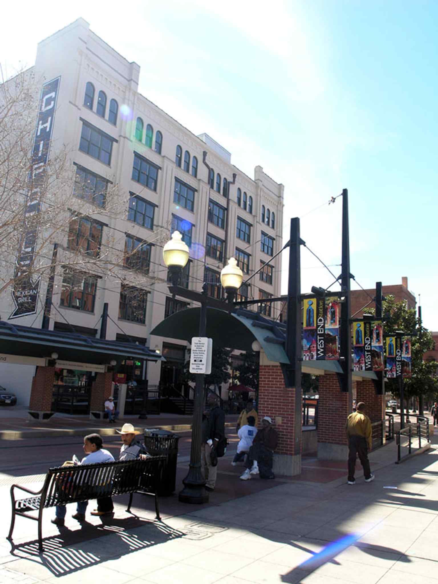 West End Station in downtown Dallas, the transit stop that links today’s tourist district to the historic warehouses and Dealey Plaza area.