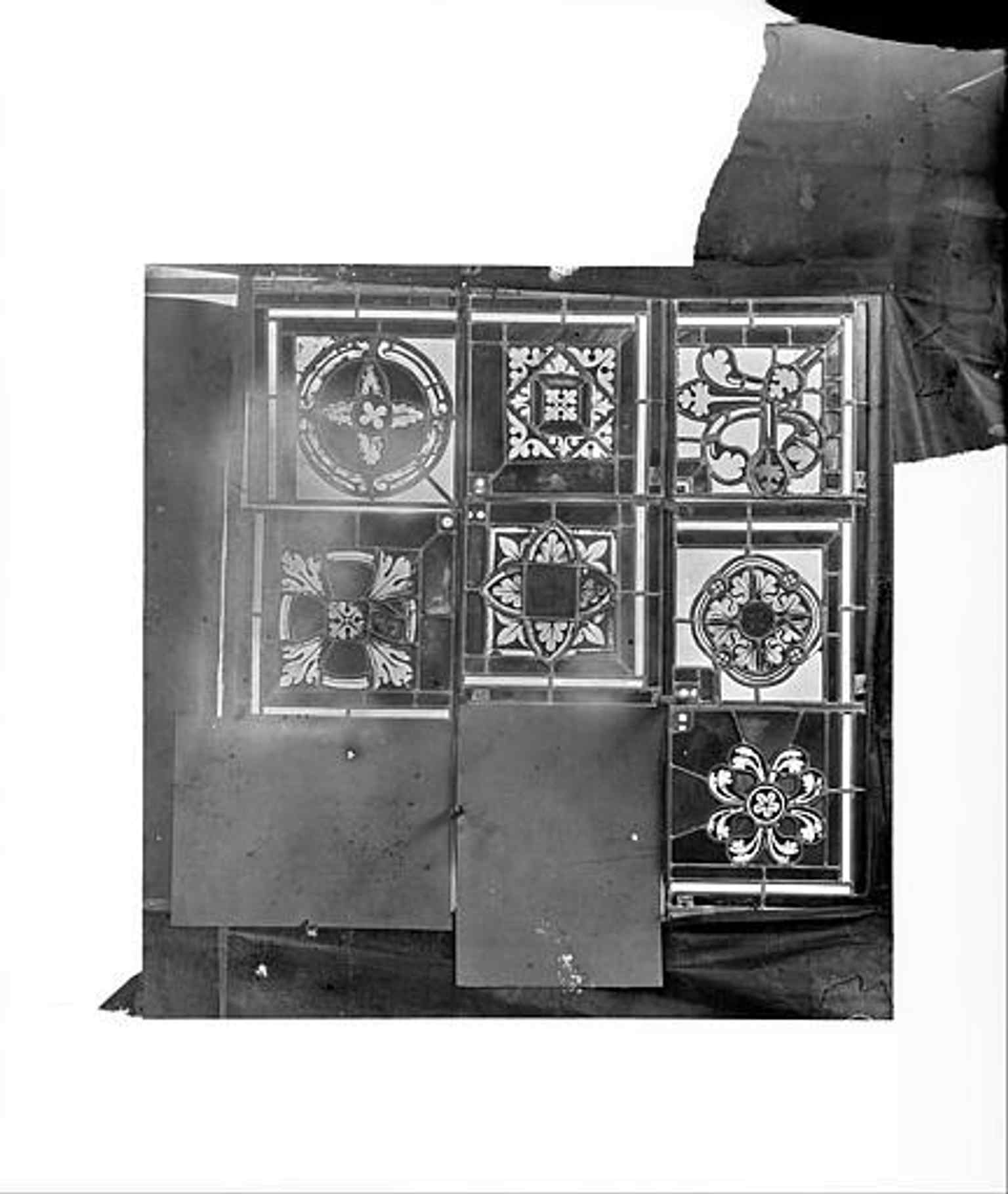 Fragments from the Lazarus window, a reminder that many of Saint John’s medieval windows were damaged and later carefully restored.
