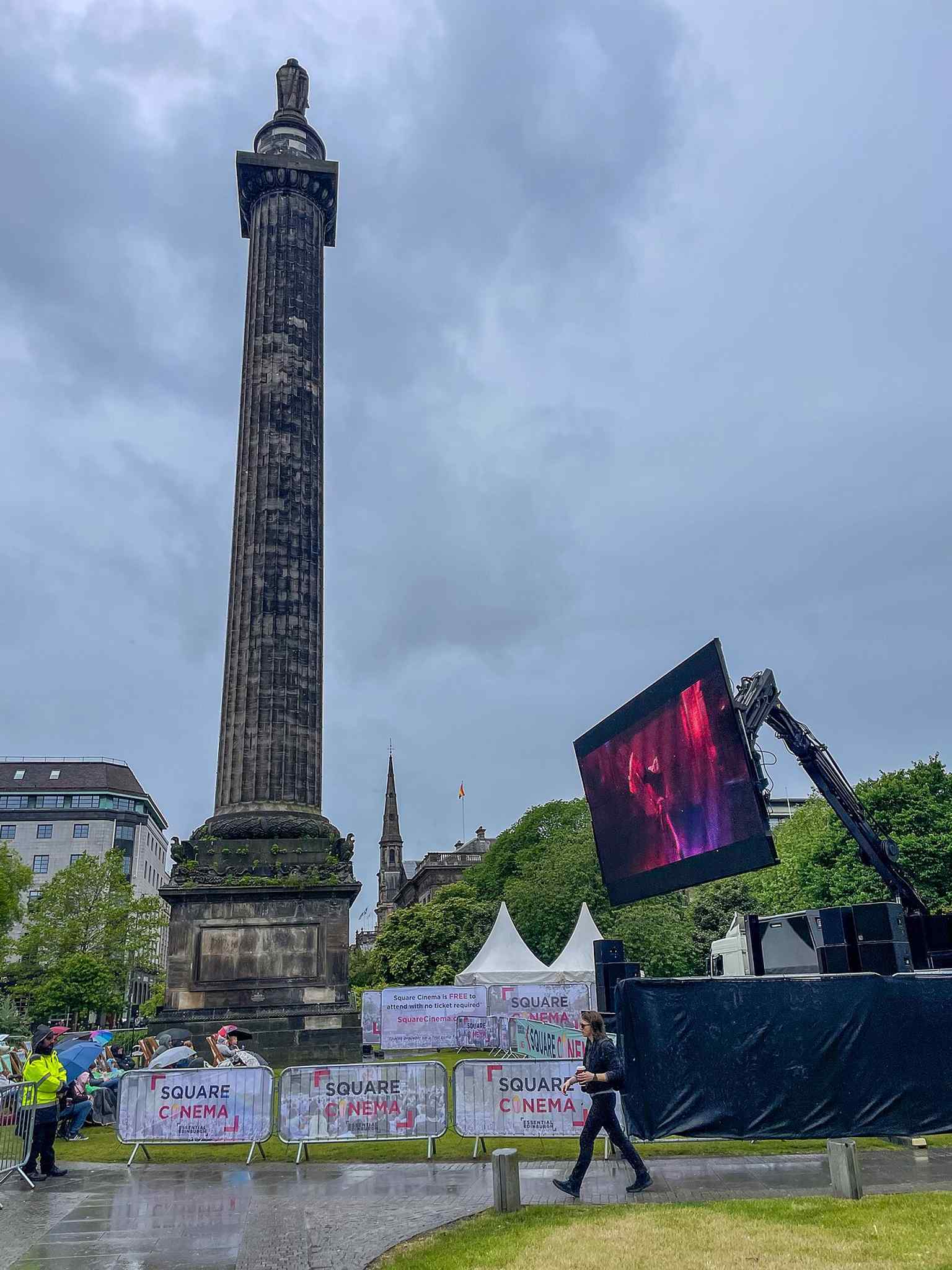 Square Cinema turns St Andrew Square Gardens into an open-air venue, showing how the square now works as an events space as well as a historic city garden.