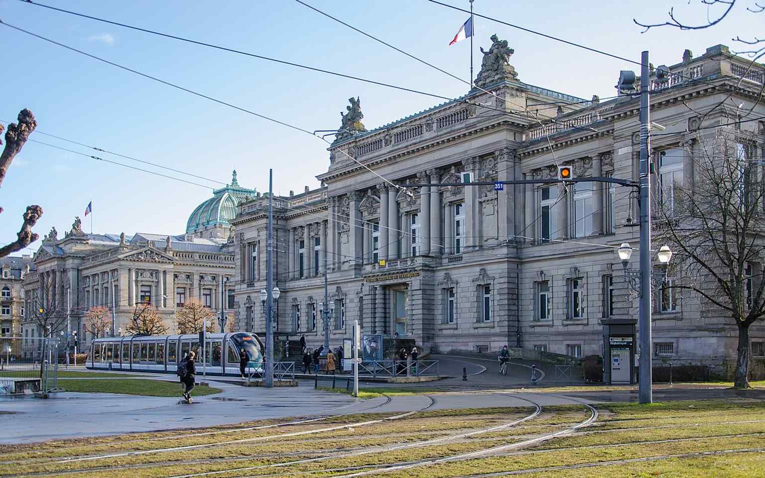 The former Landtag, now the Théâtre national de Strasbourg, with the BNU beside it — two of the prestigious buildings that define Place de la République.