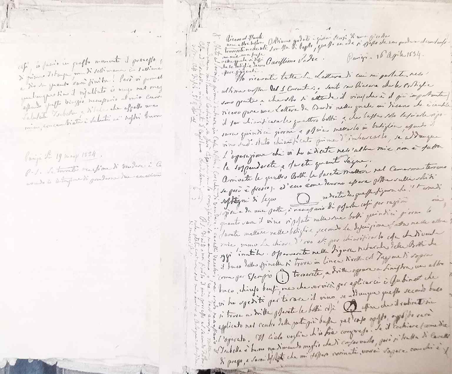 Close interior detail from the museum displays, echoing the archive-like presentation of prints, letters, and Rossini memorabilia.