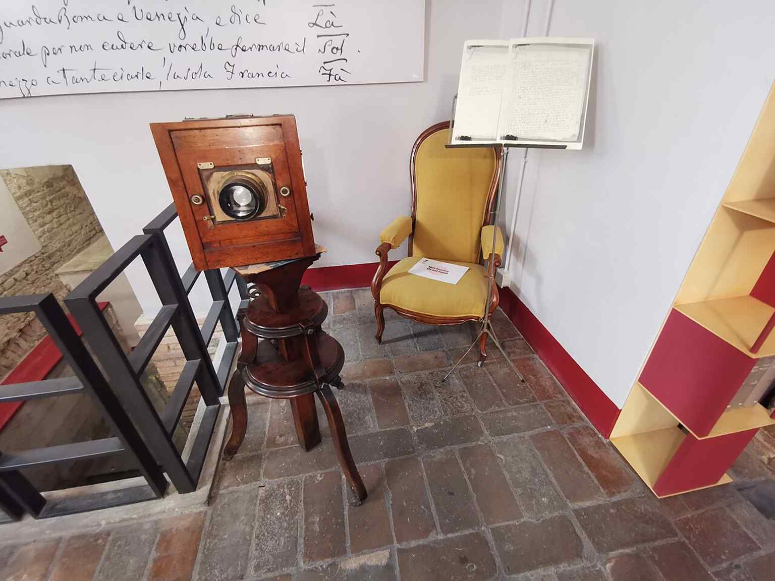 Interior detail that fits the house’s music room, where a fortepiano and Rossini’s autographs help bring his world to life.