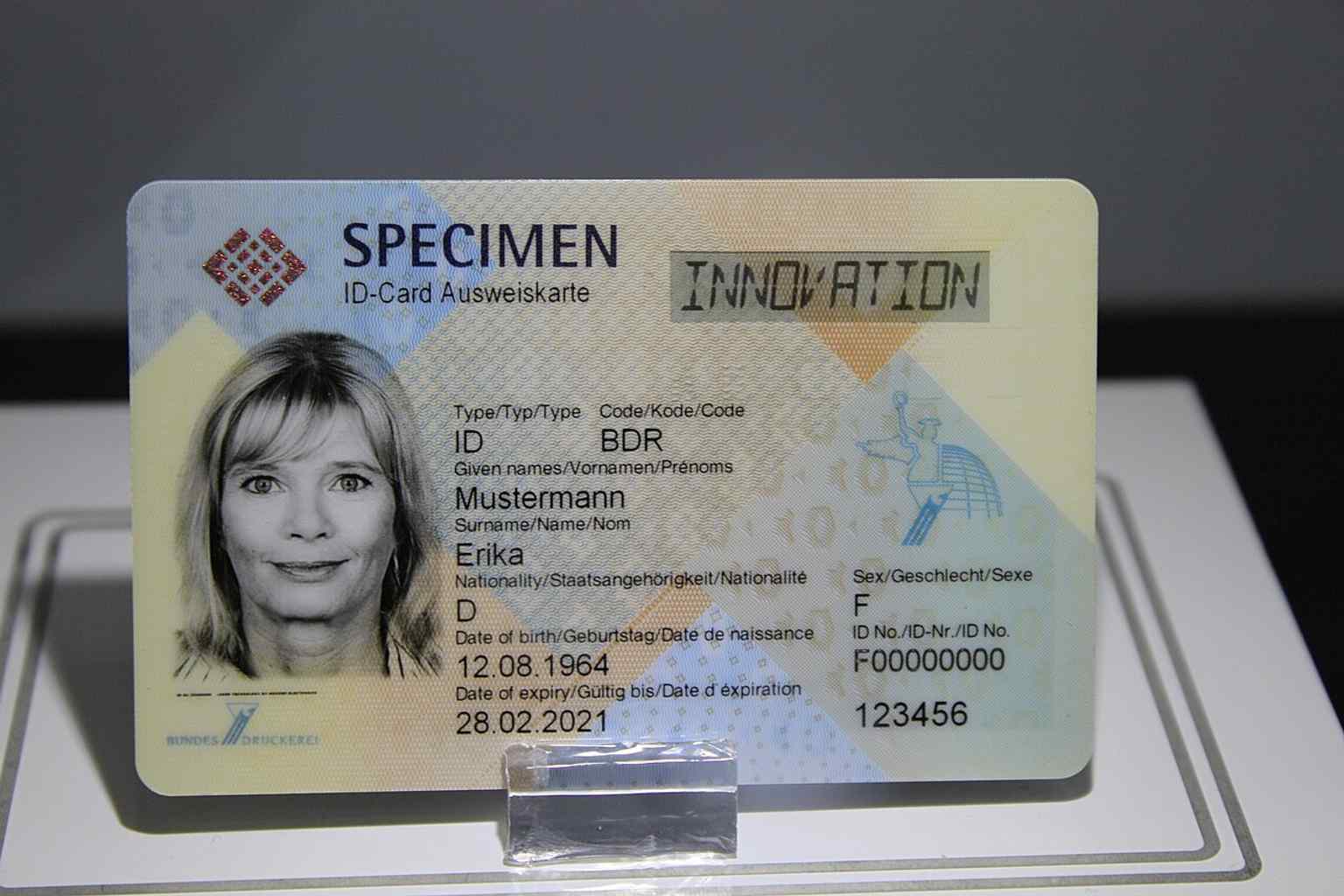 A Bundesdruckerei passport concept shown at CeBIT 2011, pointing to the company’s move from secure printing into modern identity technology.