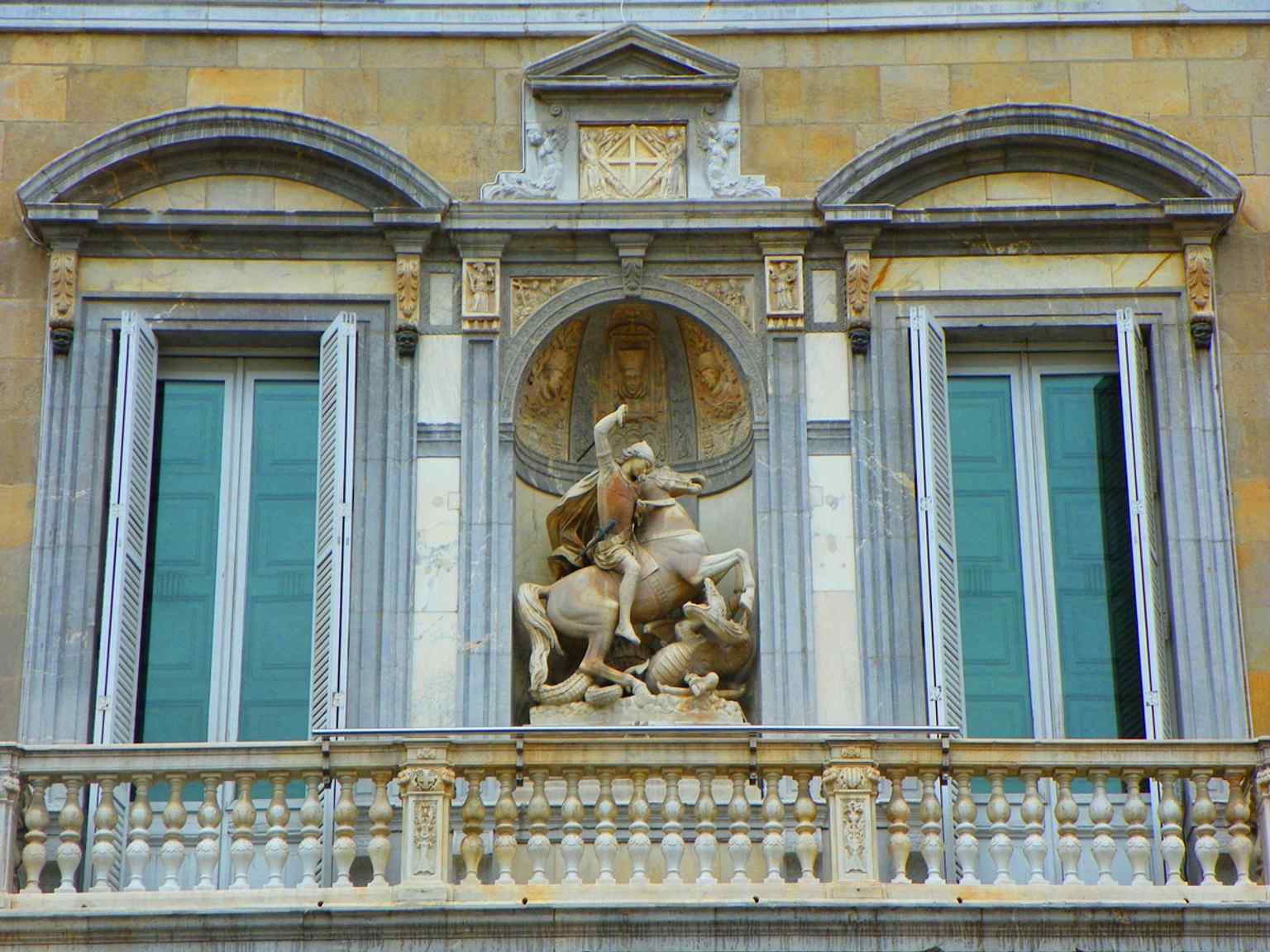 Barcelona, Palacio de la Generalidad, puerta y balcón principales, obra de Pere Blai (1596-1619) (9776336134)