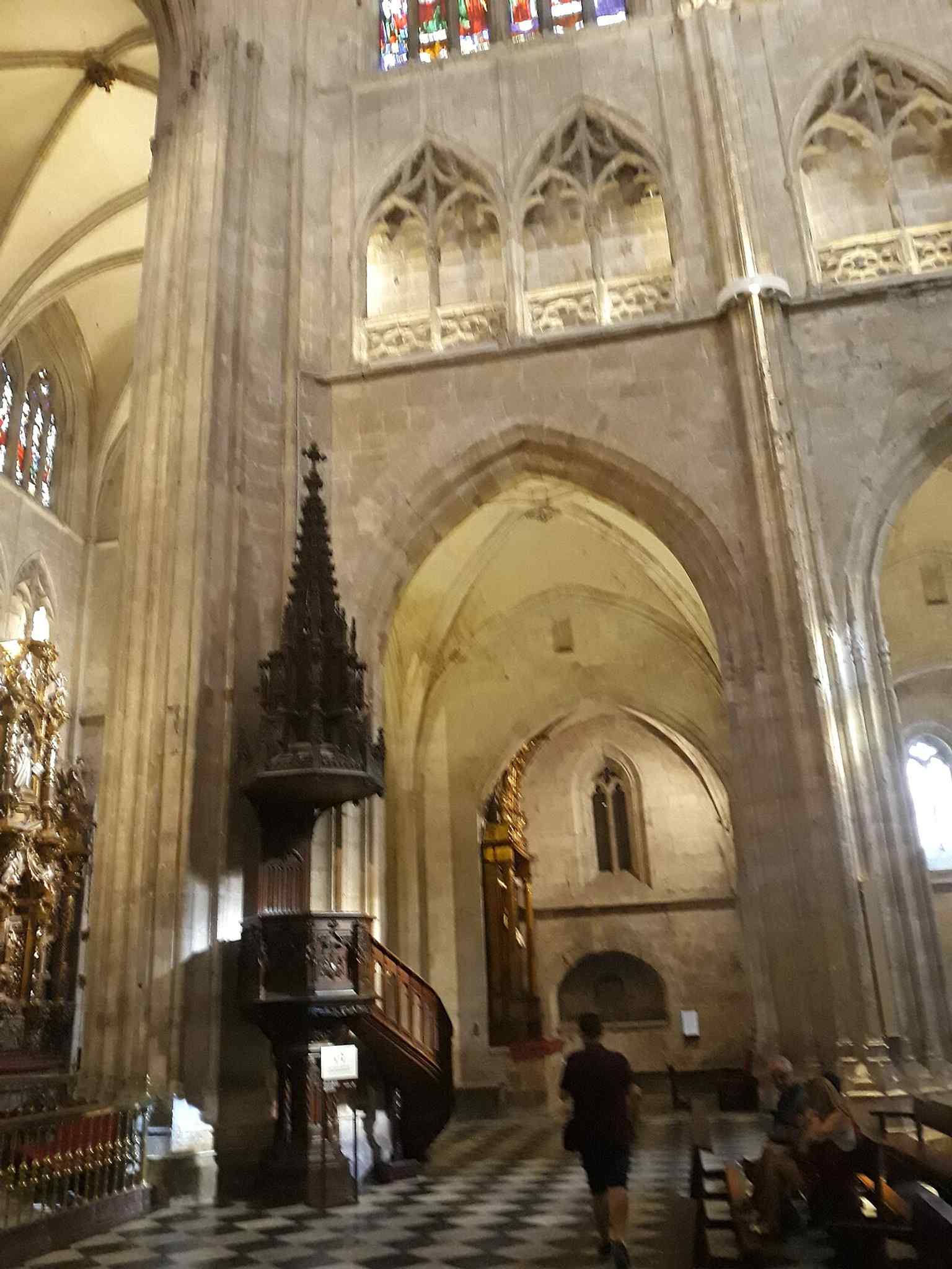 A broad interior view that helps show the cathedral’s scale after centuries of Gothic rebuilding and restoration.