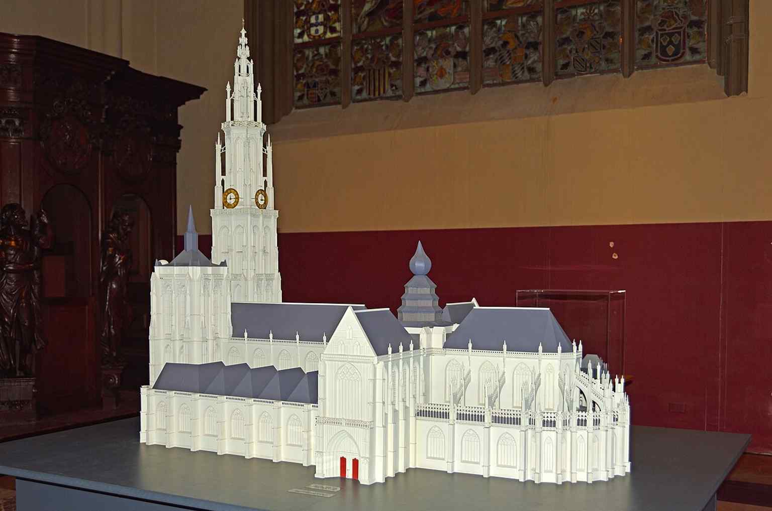 A model of the cathedral inside the church, showing its unfinished ambition and monumental footprint.