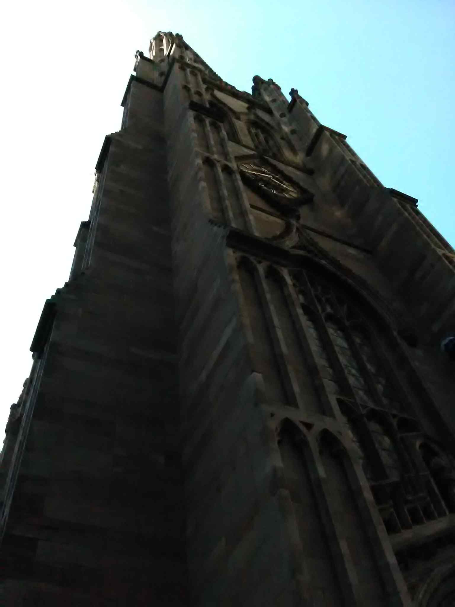 The Gothic Revival spire, designed by Richard Upjohn, made Trinity Church the tallest building in the United States until 1869.