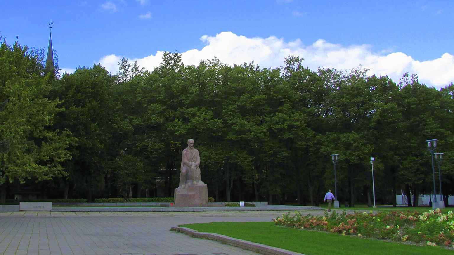 Rainis Monument in Esplanade, honoring the poet whose granite memorial was unveiled here in 1965.