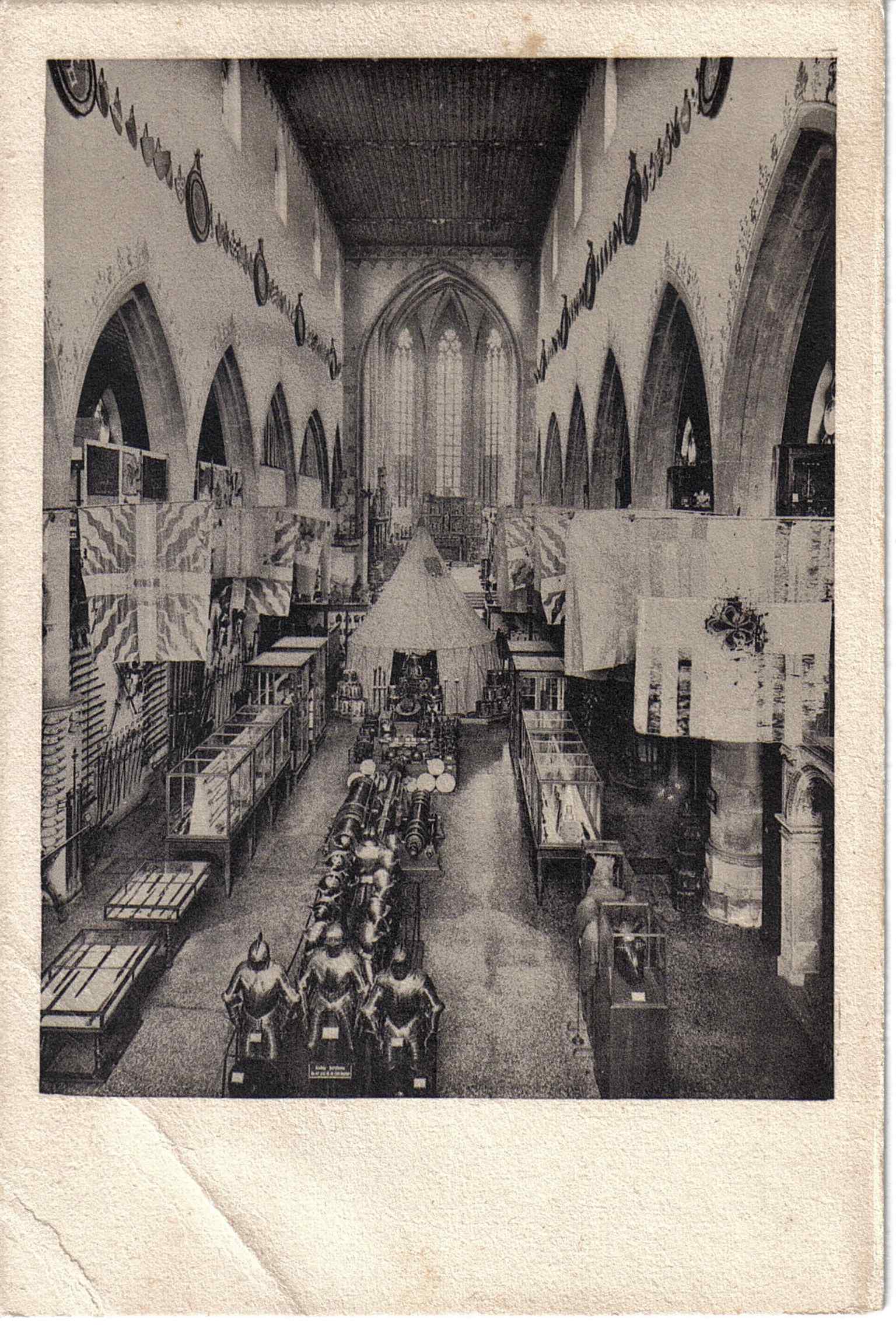 An early view inside the former Barfüsser church, showing the museum space before later renovations and expansions.