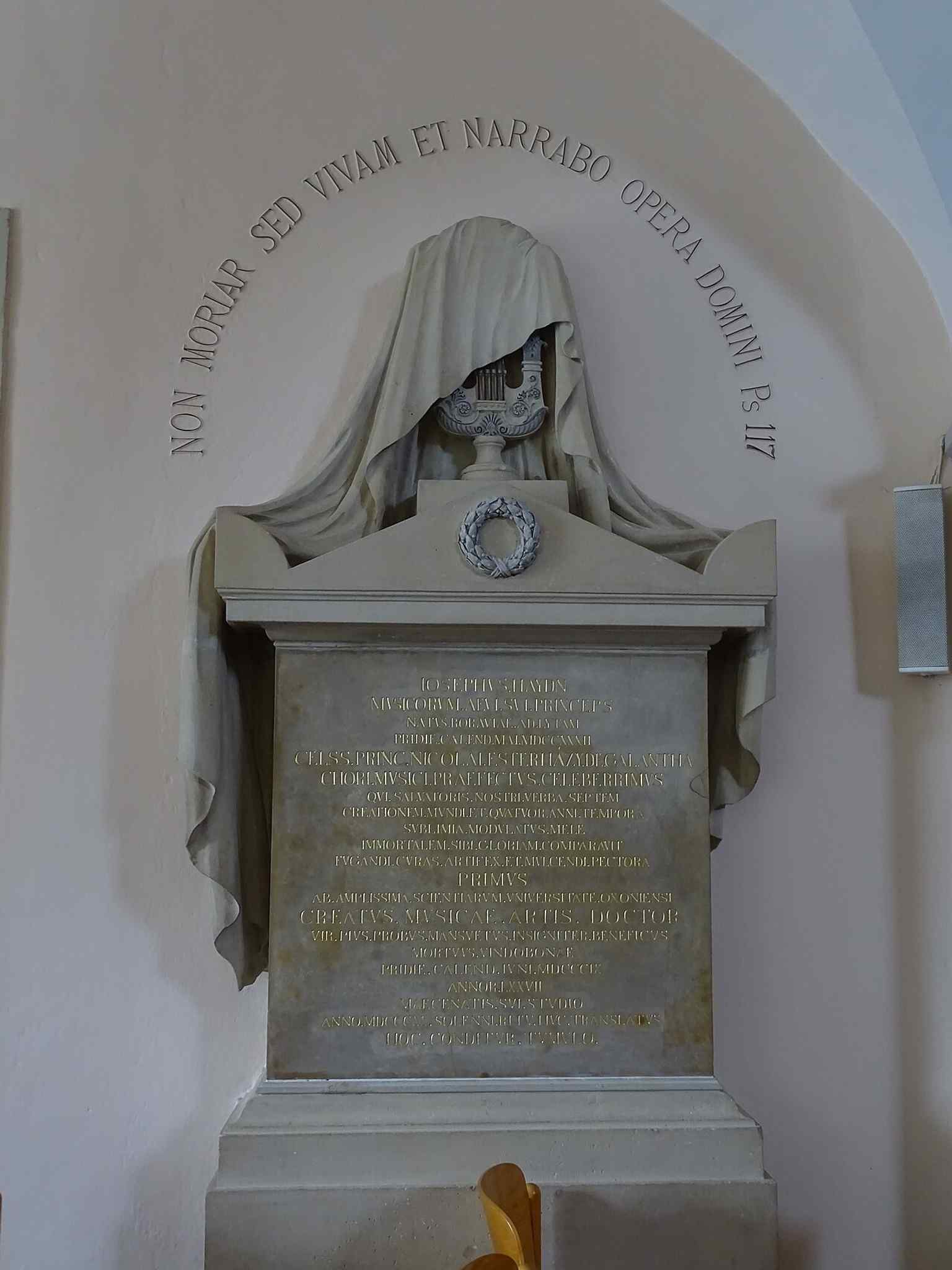 A commemorative inscription for Joseph Haydn — a direct trace of the composer’s lasting connection to the church.