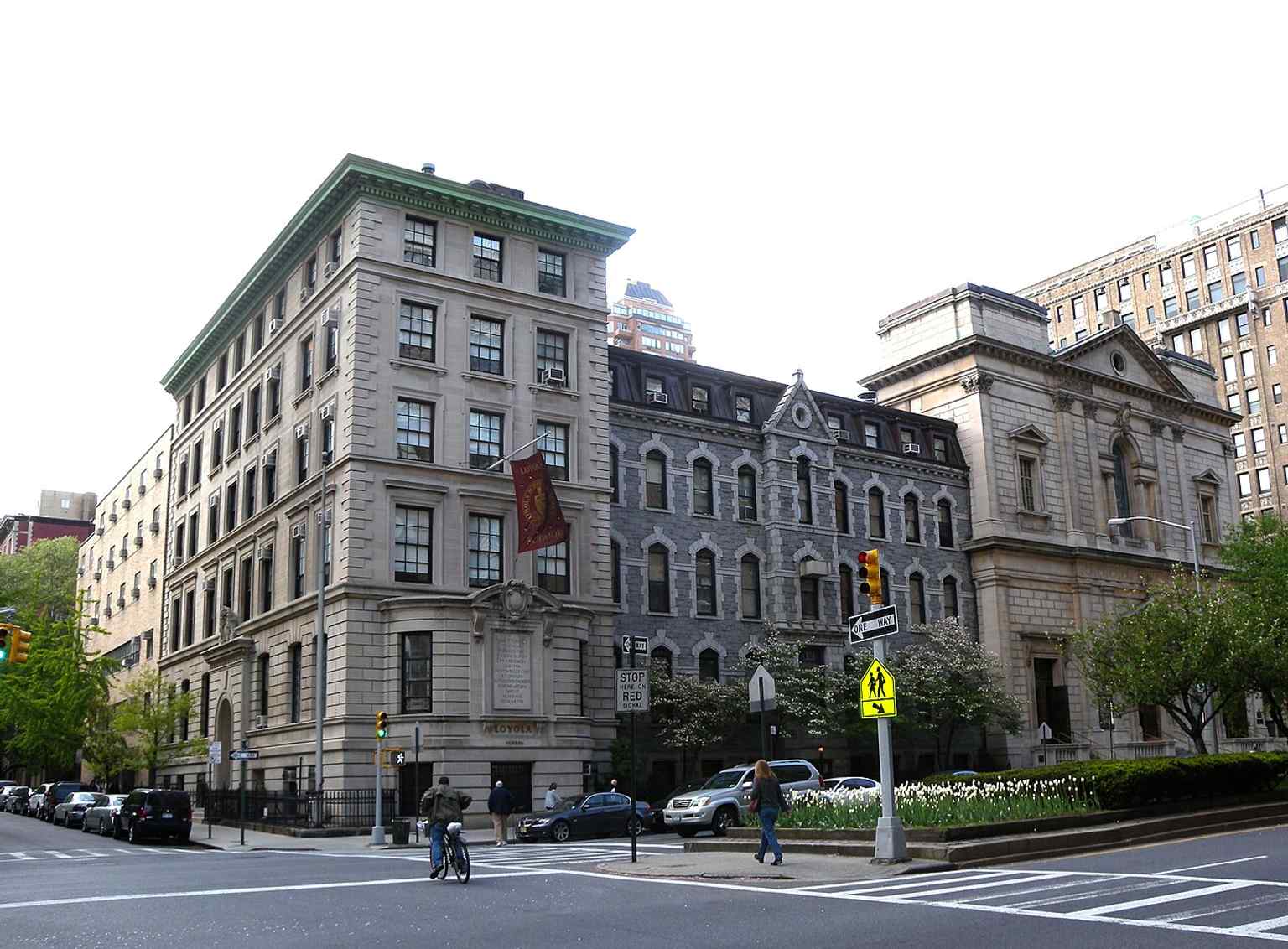 This image shows the Church of St. Ignatius Loyola complex from Park Avenue, the centerpiece of a large Jesuit complex designated a New York City Landmark in 1969.