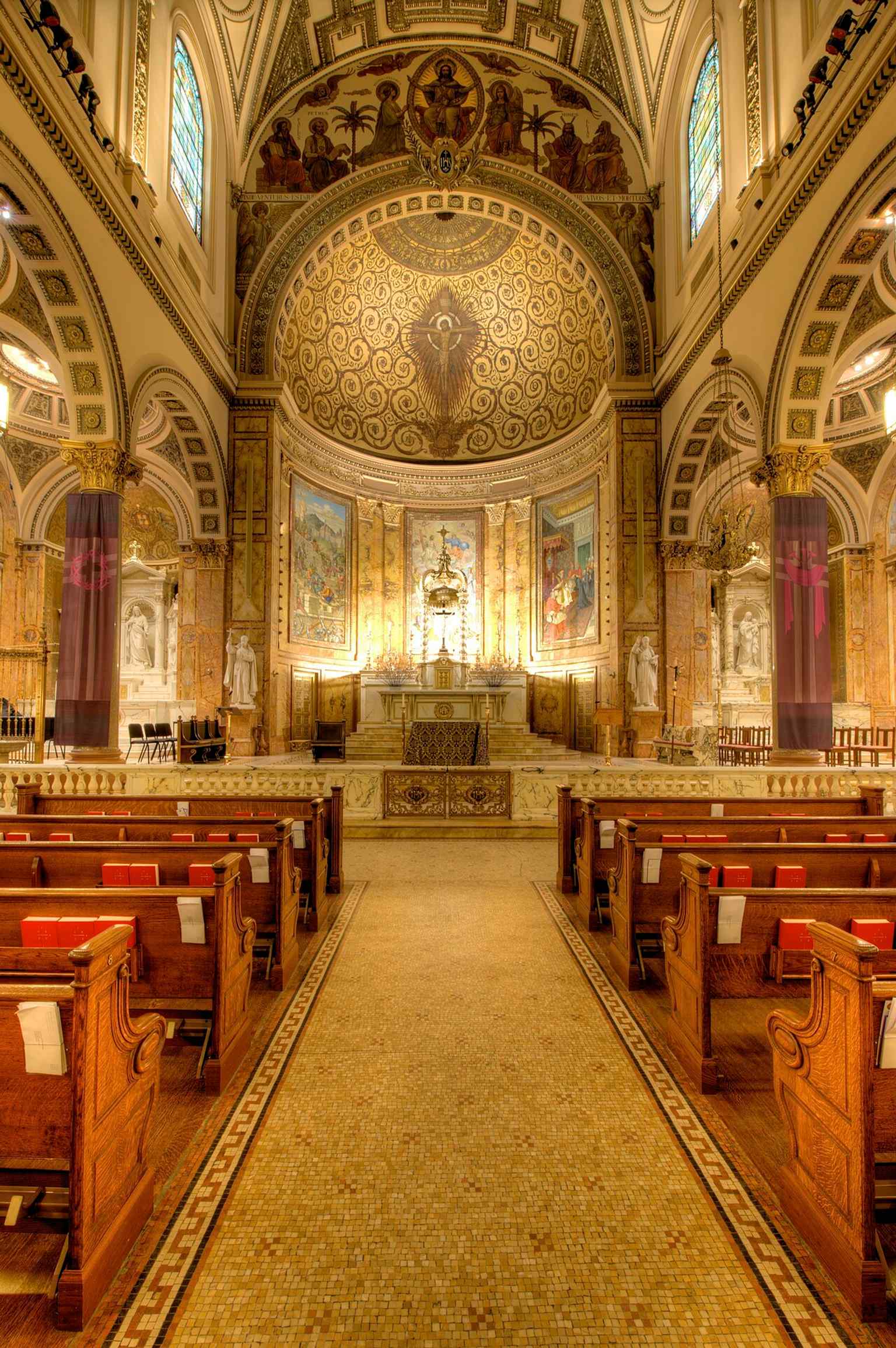 The grand limestone edifice of the Church of St. Ignatius Loyola, a testament to the growing affluence and confidence of the Catholic community on New York's Upper East Side.