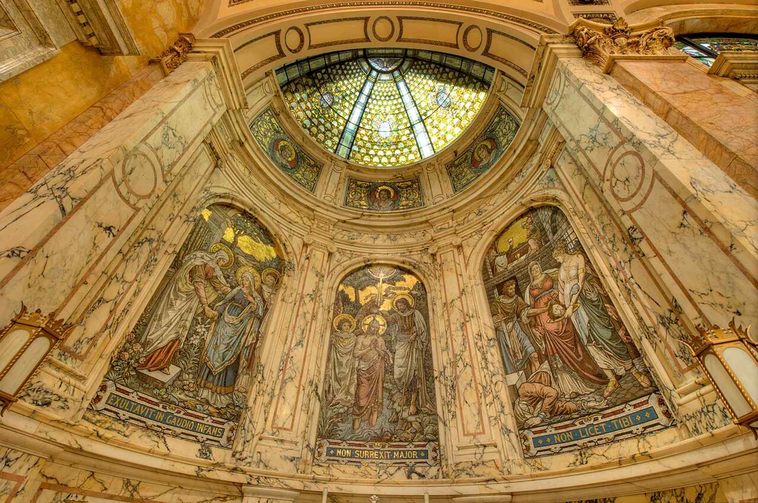 A side view of the Altar and Chancel, highlighting the intricate marble work executed by James G. Batterson Jr. and John Eisele of New York.