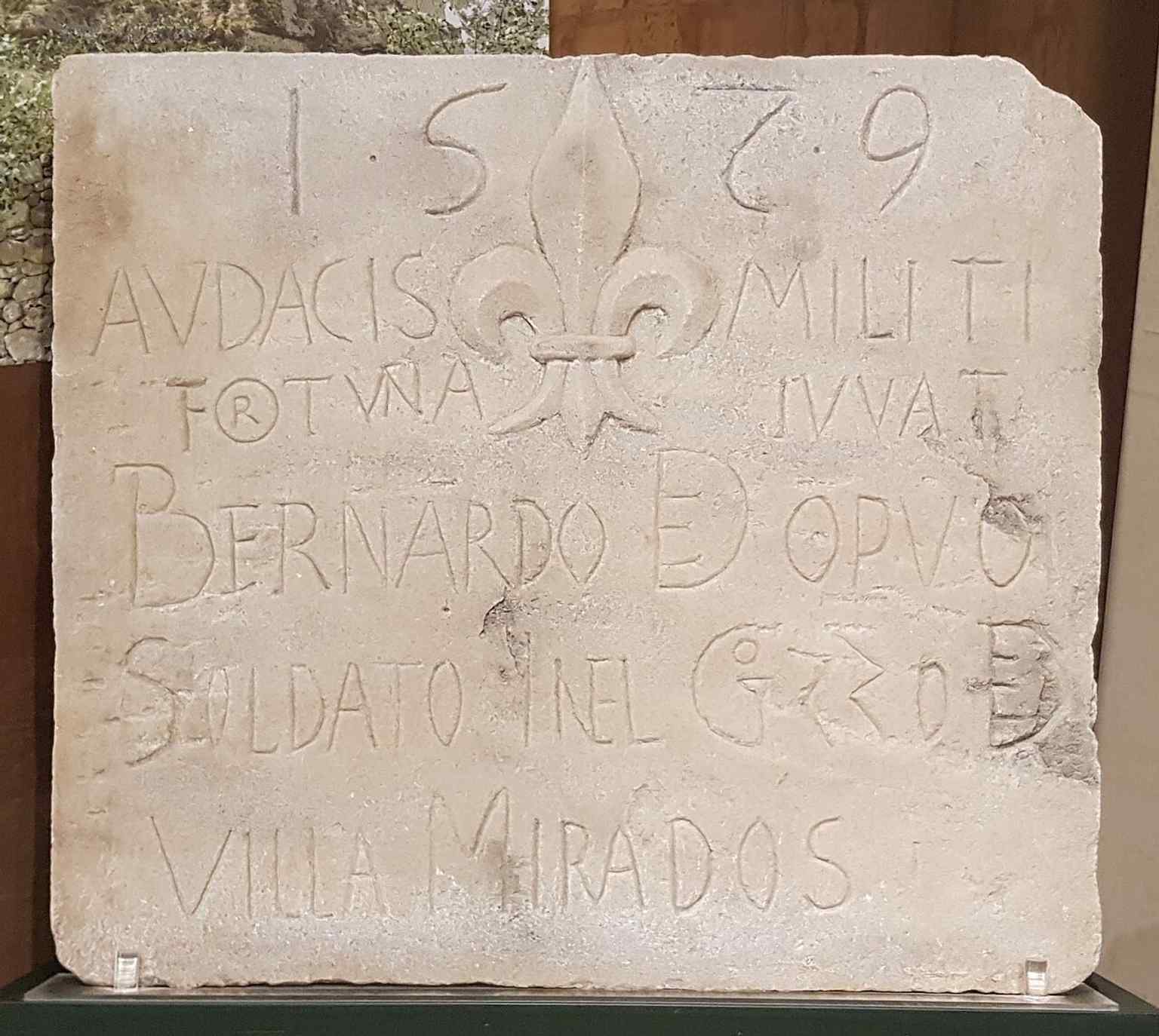 The Bernardo Daldana inscription, a stone that was reconstructed from documentation after spending years in storage at the museum.