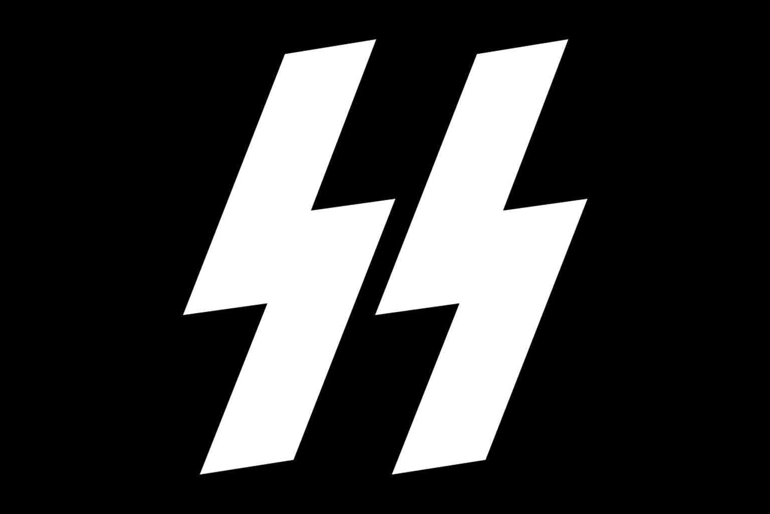 The SS runes flag, the organisation’s most recognisable symbol, designed to project elite loyalty to Hitler and Nazi ideology.