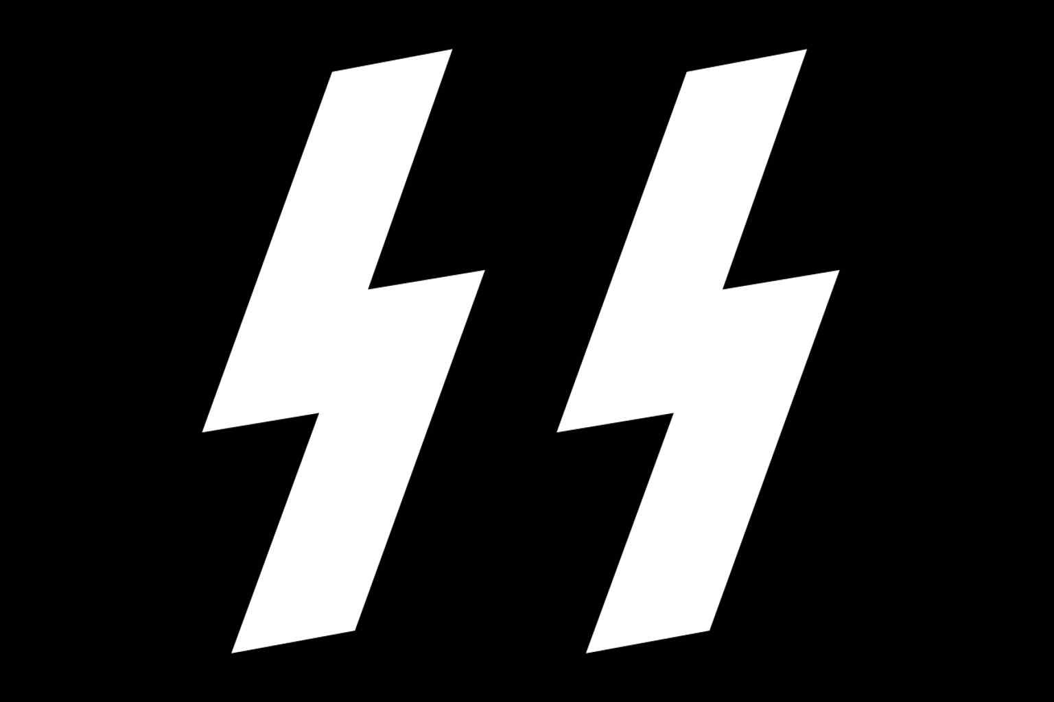 A variant of the Schutzstaffel flag, showing how the SS used stark black-and-white insignia to build its own identity.