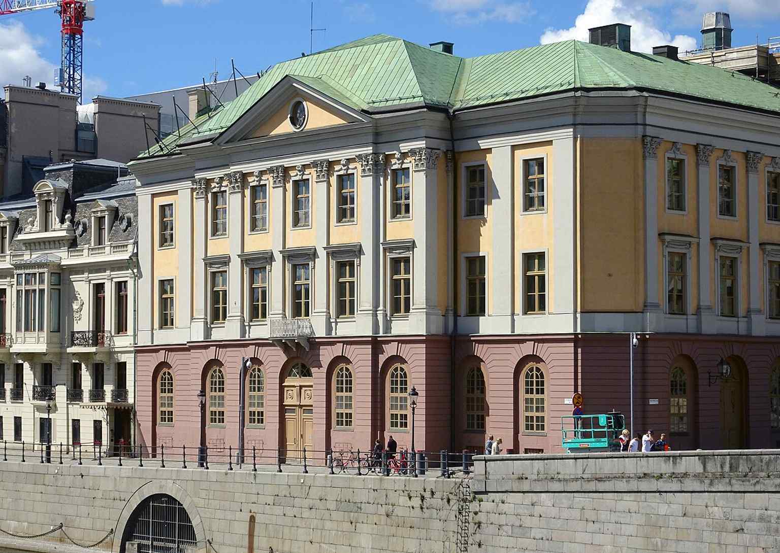 The southern facade of the palace facing Norrström, which forms part of the large new complex designed for Princess Sofia Albertina.