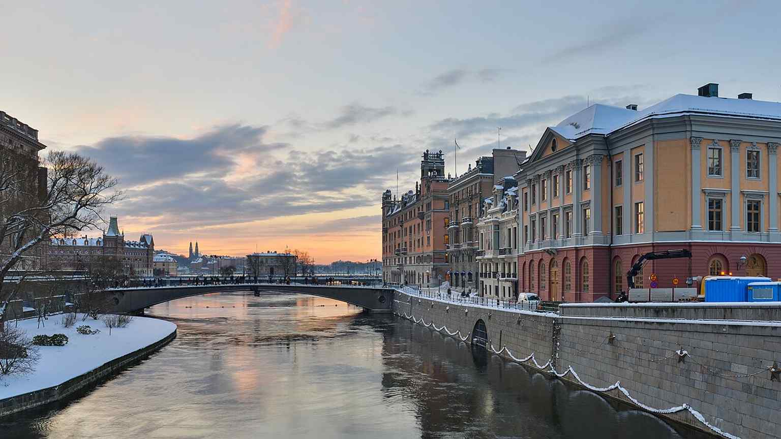 A view of the palace's southern facade facing Norrström, highlighting the wing added during Princess Sofia Albertina's expansion.