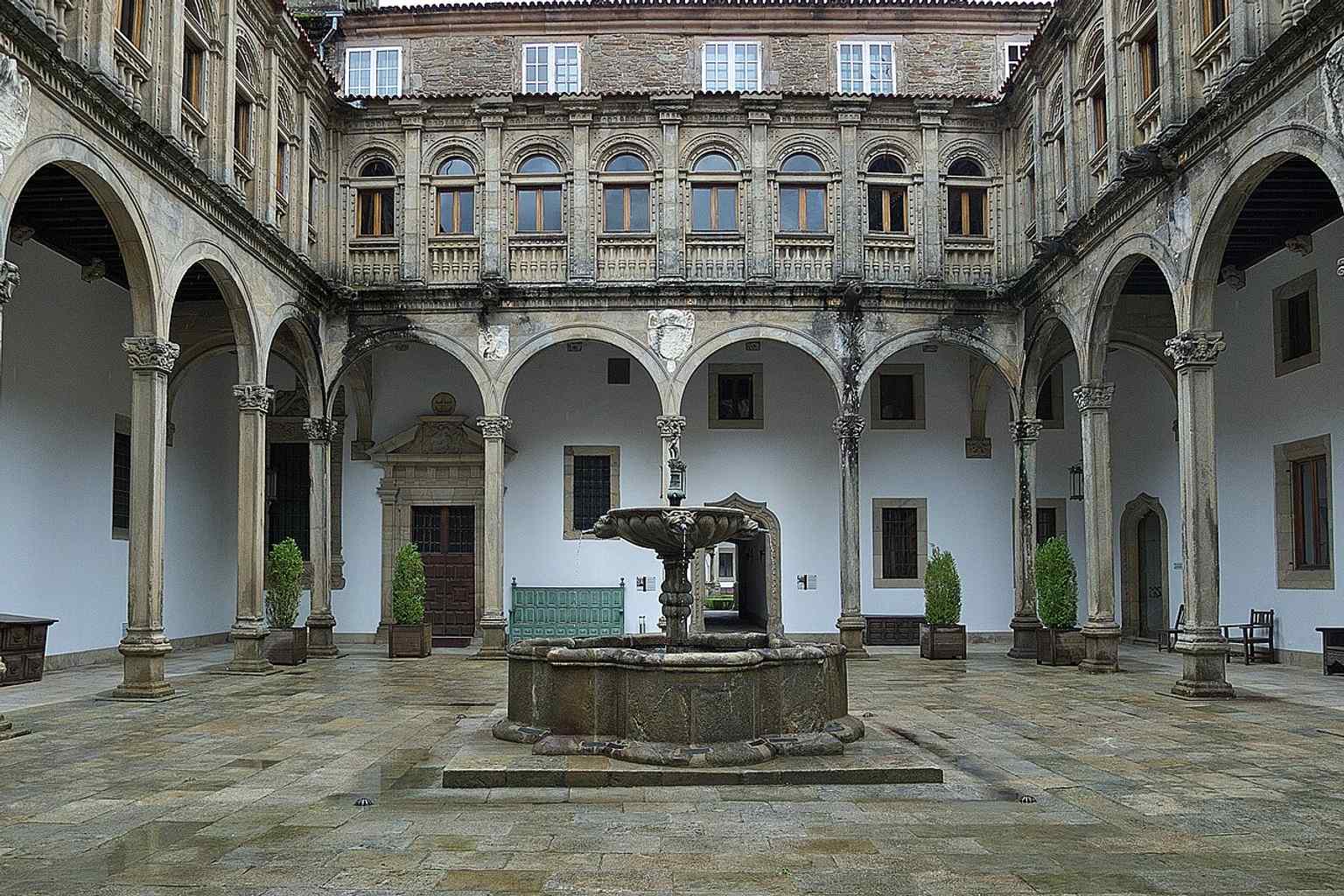 The Patio de San Juan, one of the original Renaissance courtyards, once housed the main kitchen, the orphanage for abandoned babies, and even the hospital jail.