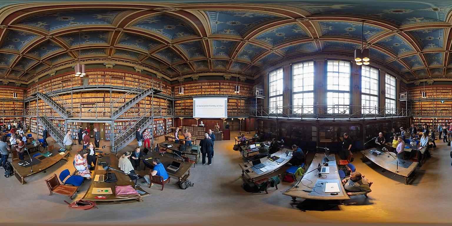 A 360° interior view from an archives event, giving a sense of the working spaces inside the National Archives of Finland in Helsinki.