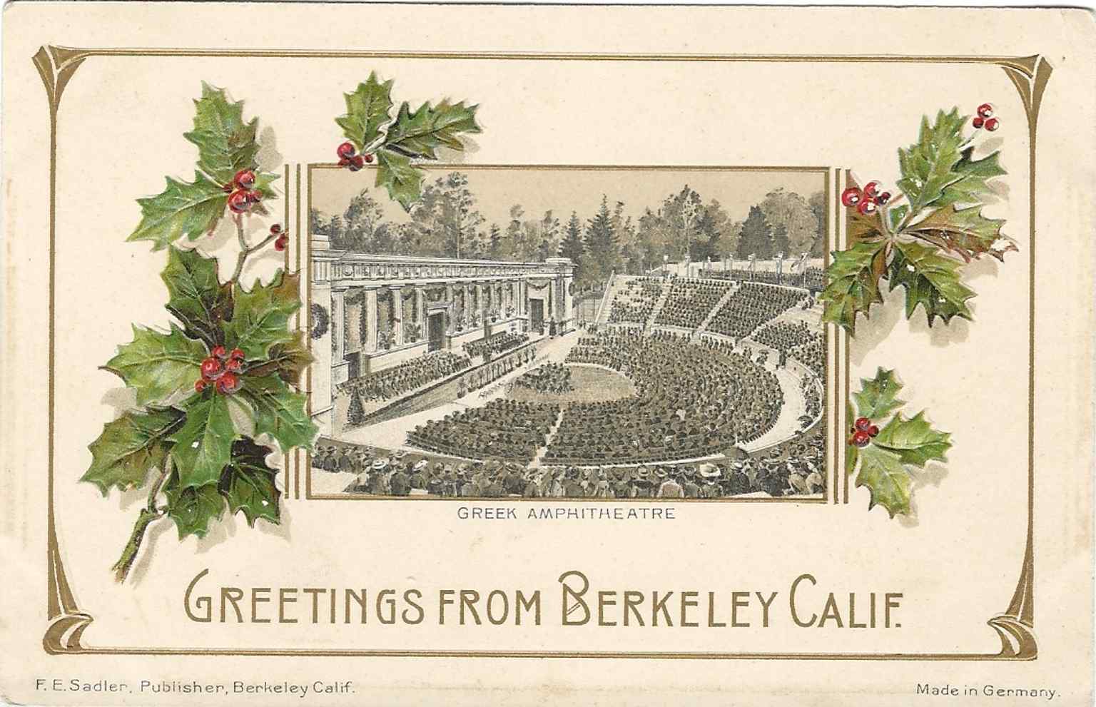 An early postcard labeled ‘Greek Amphitheatre’ shows how Berkeley promoted the venue in the first decades of the 20th century.