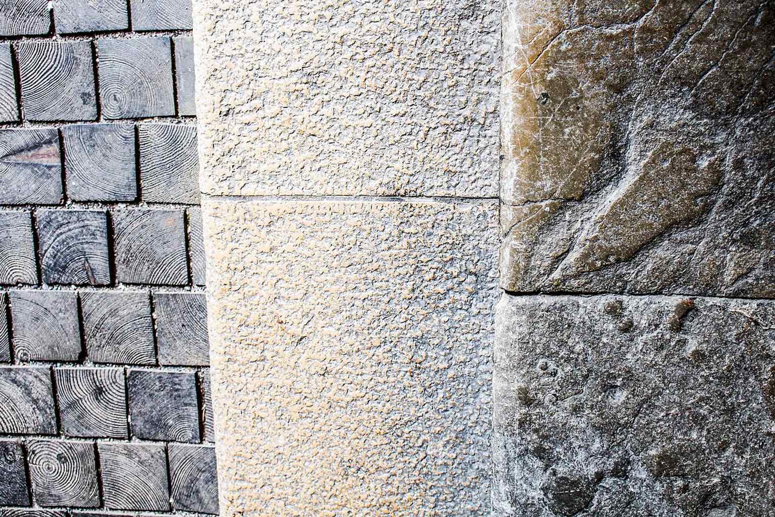 Facade detail showing the decorative surface treatment that links the palace to northern Italian Baroque influences.