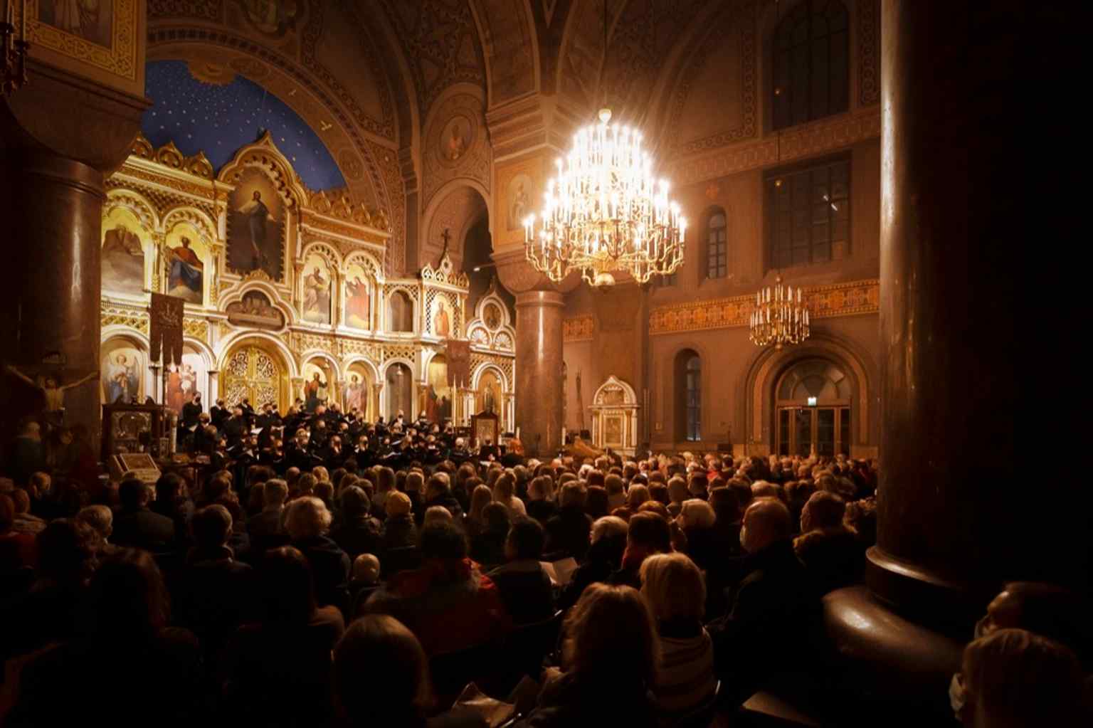 A choir performance inside the cathedral gives a sense of the living worship tradition that still fills this historic sacred space.