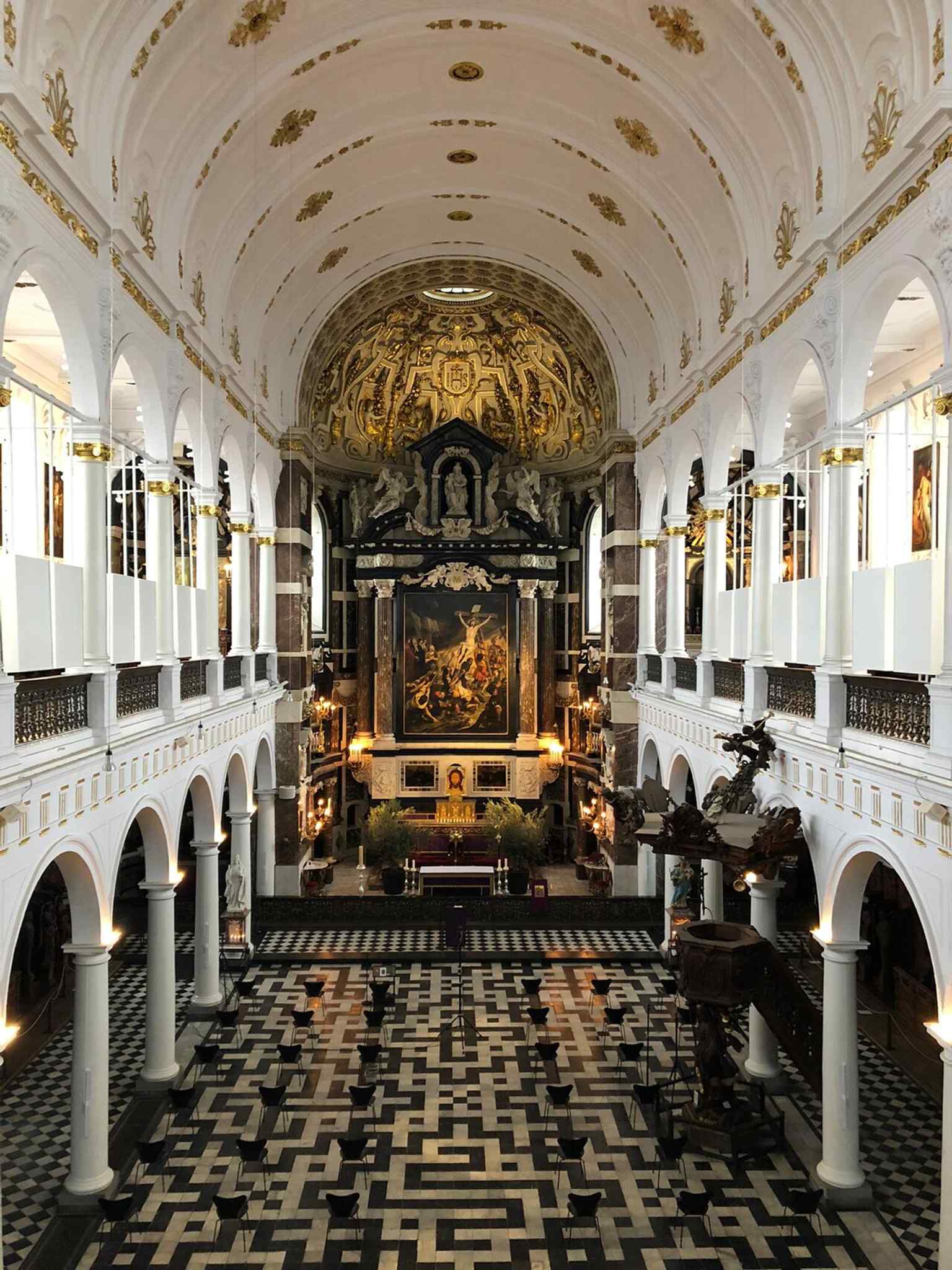 A later interior view that complements the older heritage photos and shows the church still in active parish use.