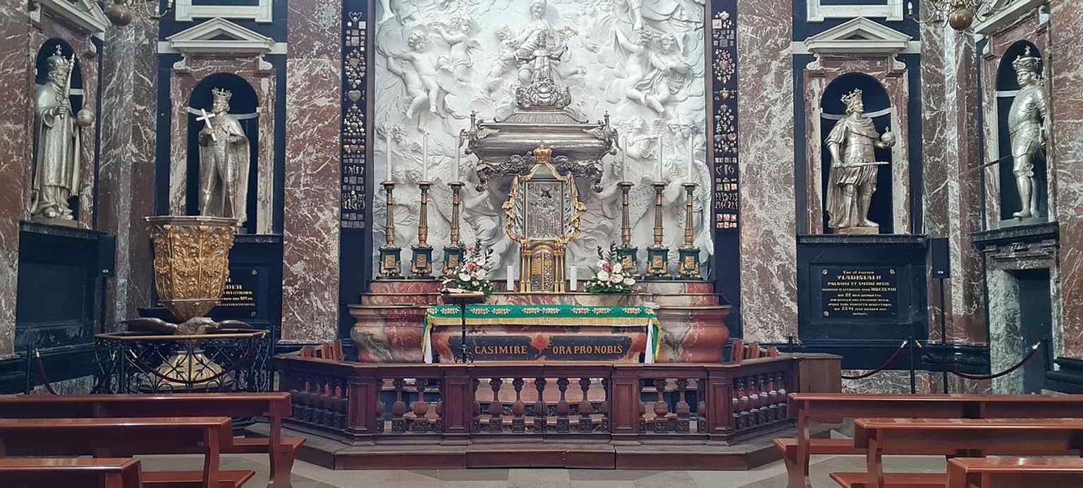 Inside the chapel area of the cathedral — one of the side chapels that became a focal point of devotion and royal remembrance.