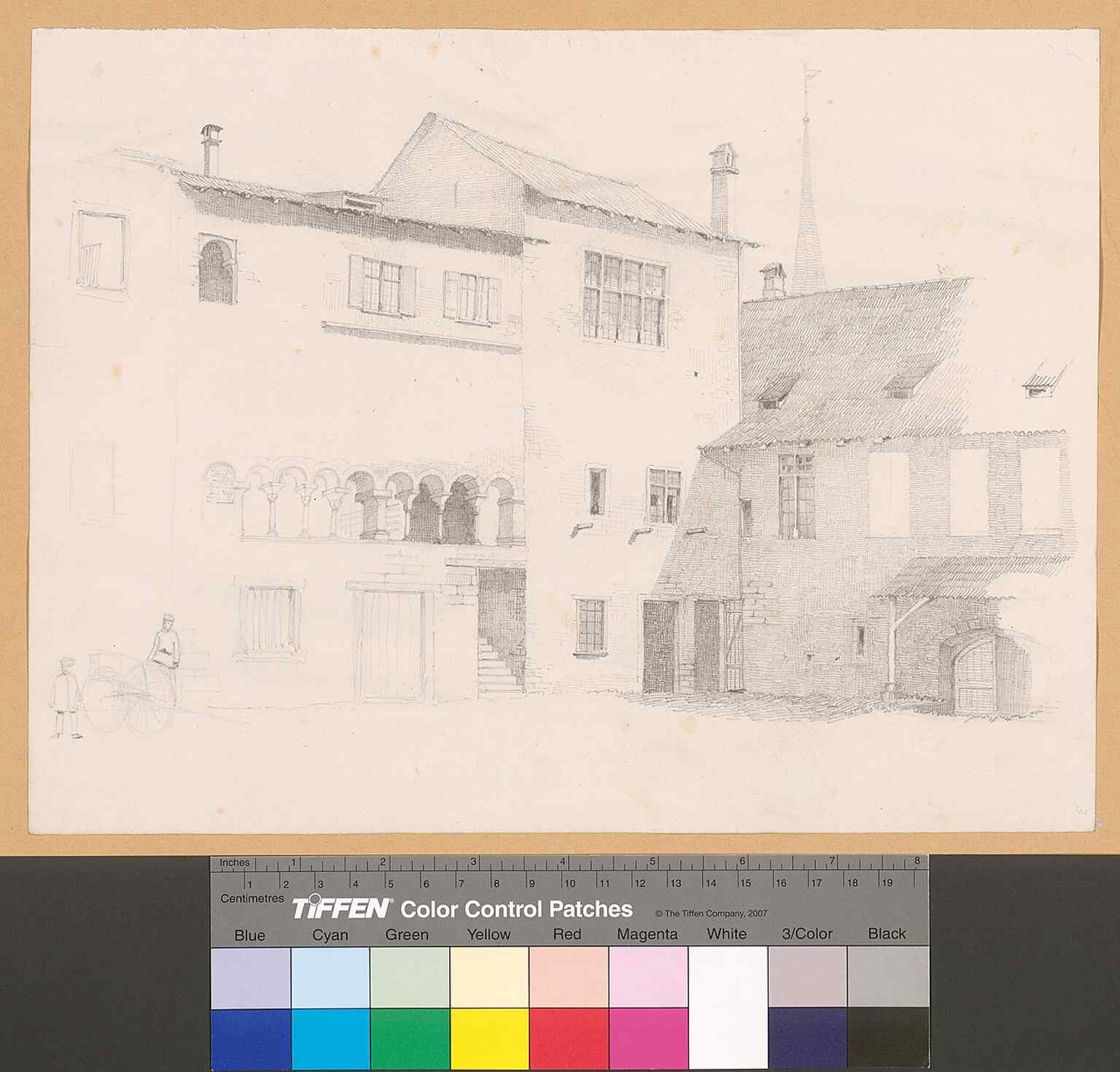 The monastery courtyard in 1862, a rare early image of the claustral heart of Allerheiligen.