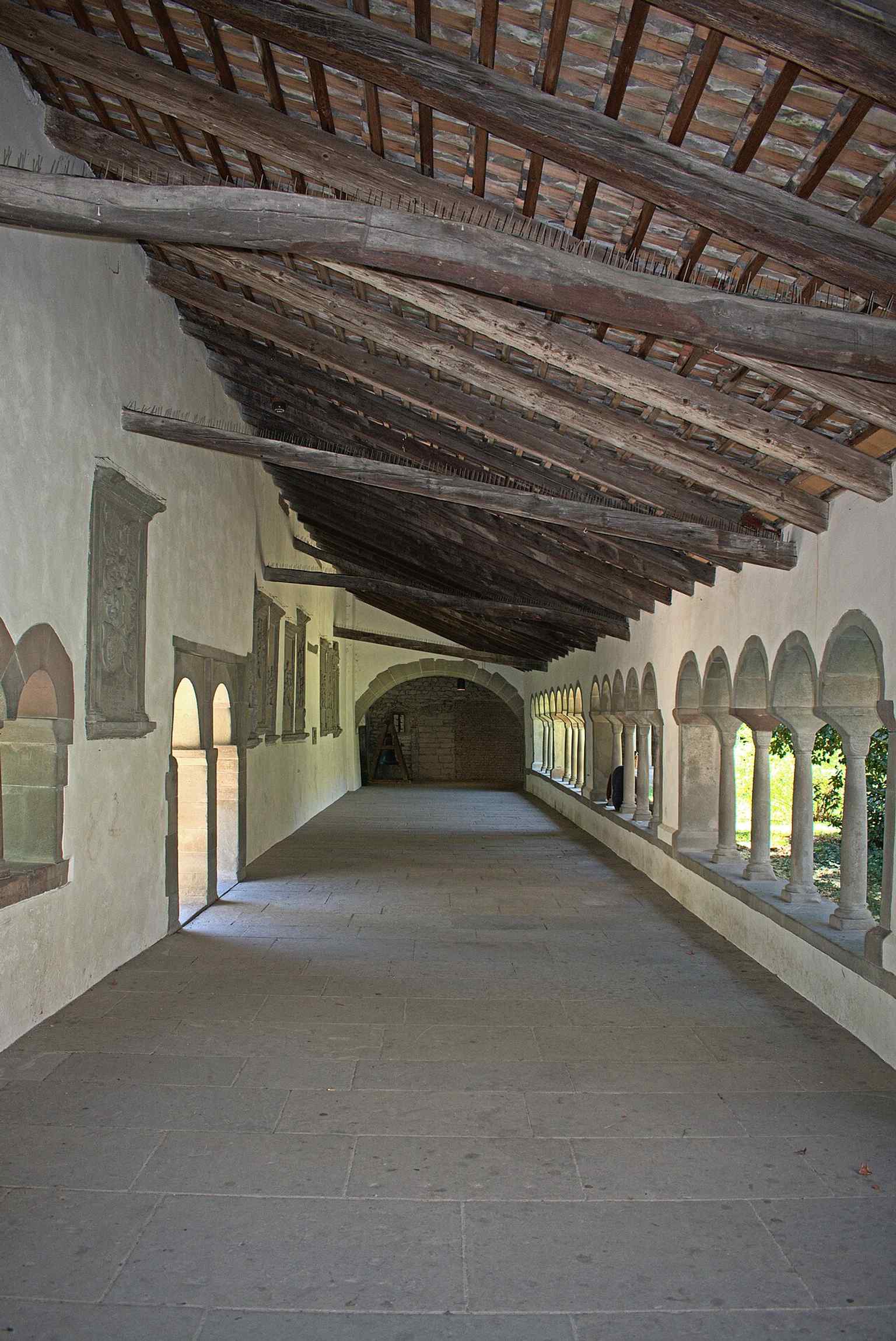 The eastern cloister arcade, one of the best surviving parts of the monastery’s medieval precinct.