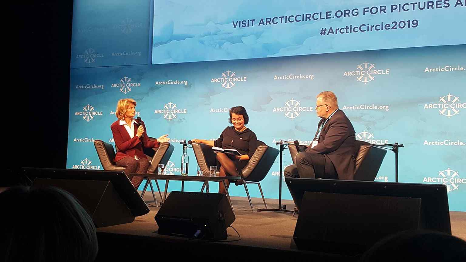 The Arctic Circle Assembly taking place inside Harpa — a reminder that this concert hall also serves as a major conference venue.