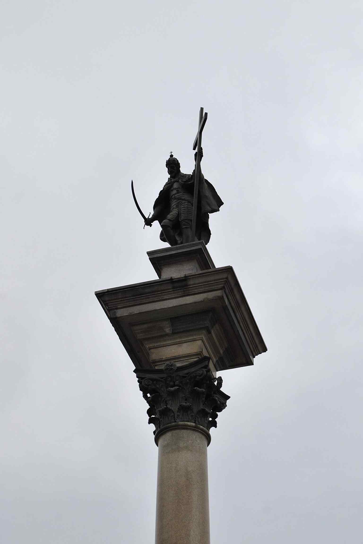 The column seen from across Castle Square — useful for explaining its prominent public location in Warsaw’s historic center.