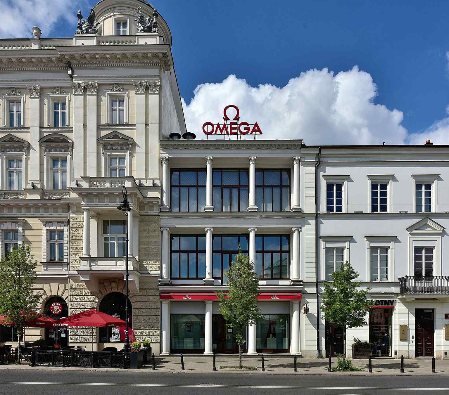 The rebuilt frontage at number 16a reflects the postwar filling-in of gaps left by demolished buildings.