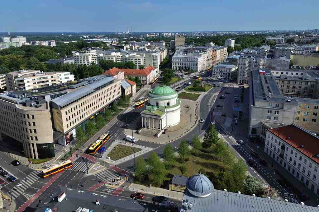 Three Crosses Square in Warsaw
