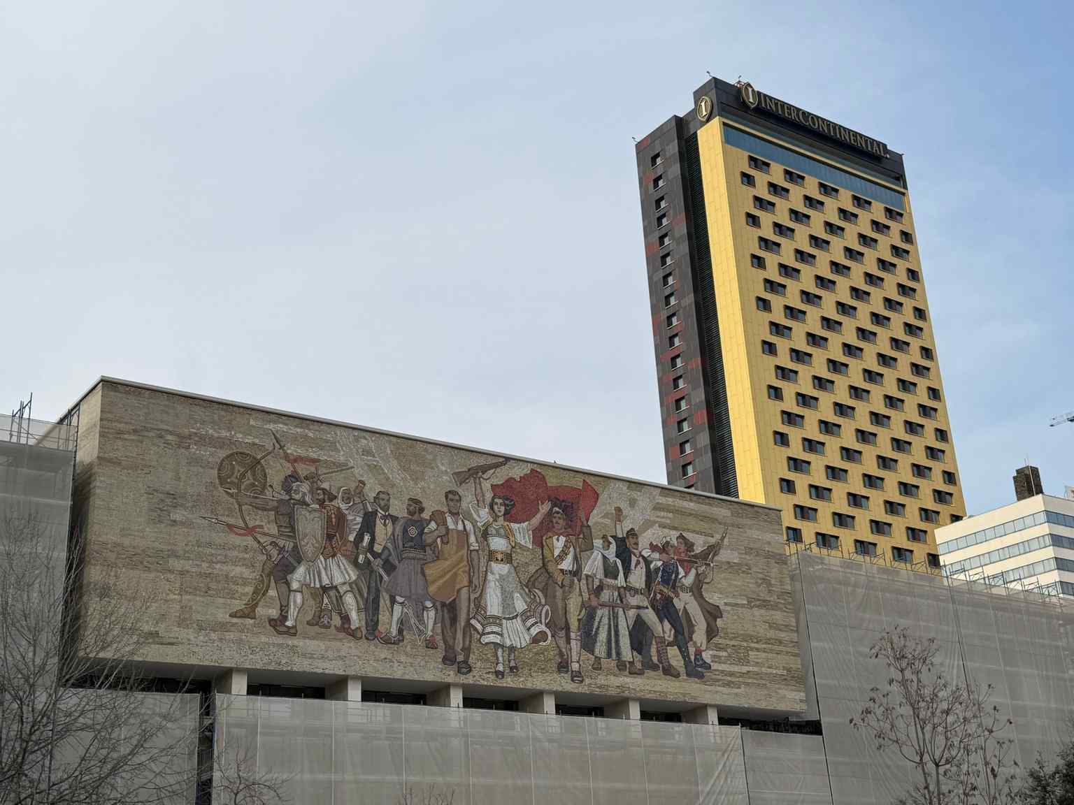 This view of Skanderbeg Square highlights the National Historical Museum, the largest museum institution in Albania, inaugurated in 1981.