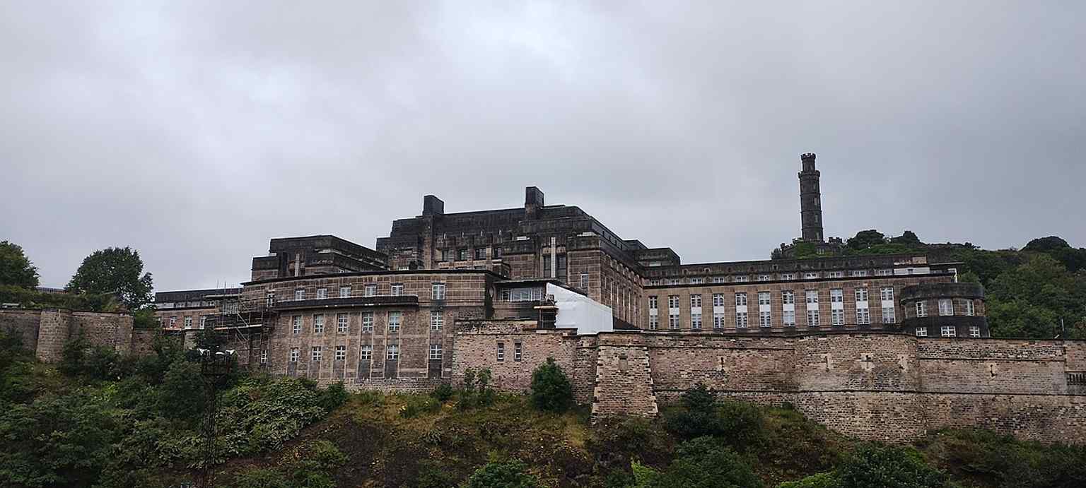The dramatic southern elevation of St Andrew's House, showing Thomas Tait's Art Deco design overlooking the Waverley valley.
